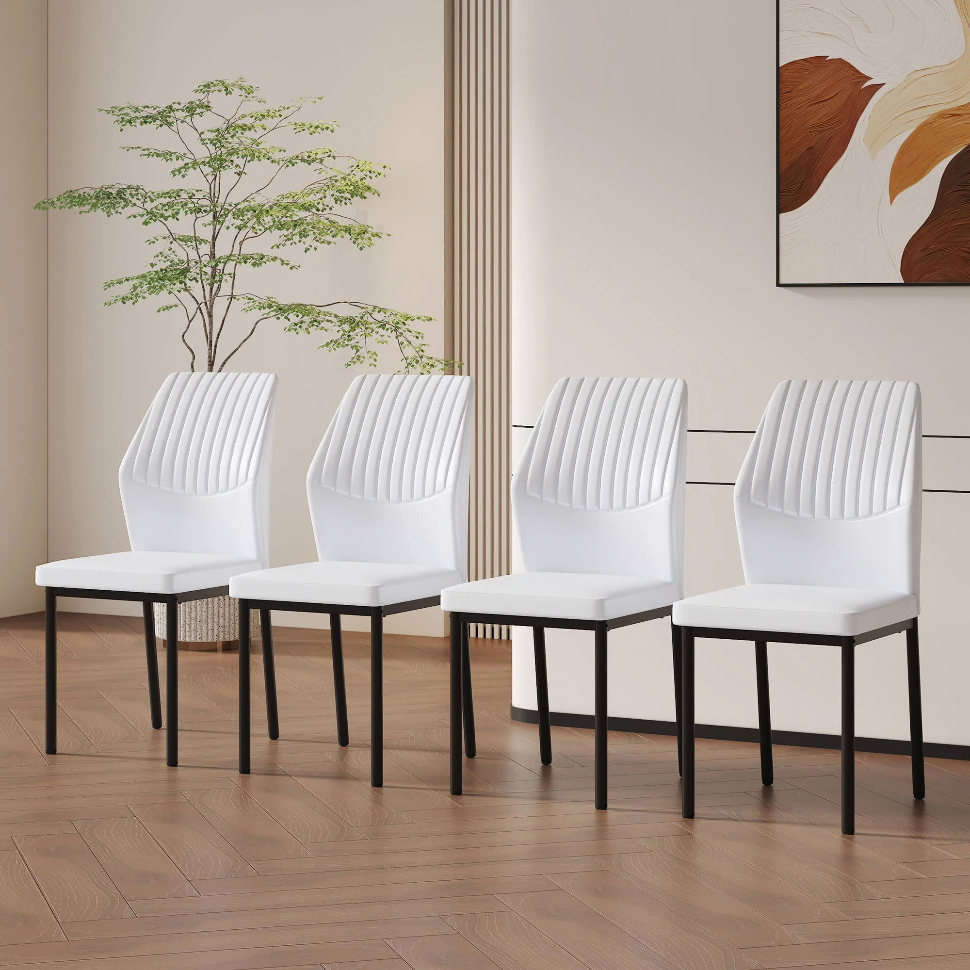 Ergonomic Simple Chair With Metal Leg - Image 5