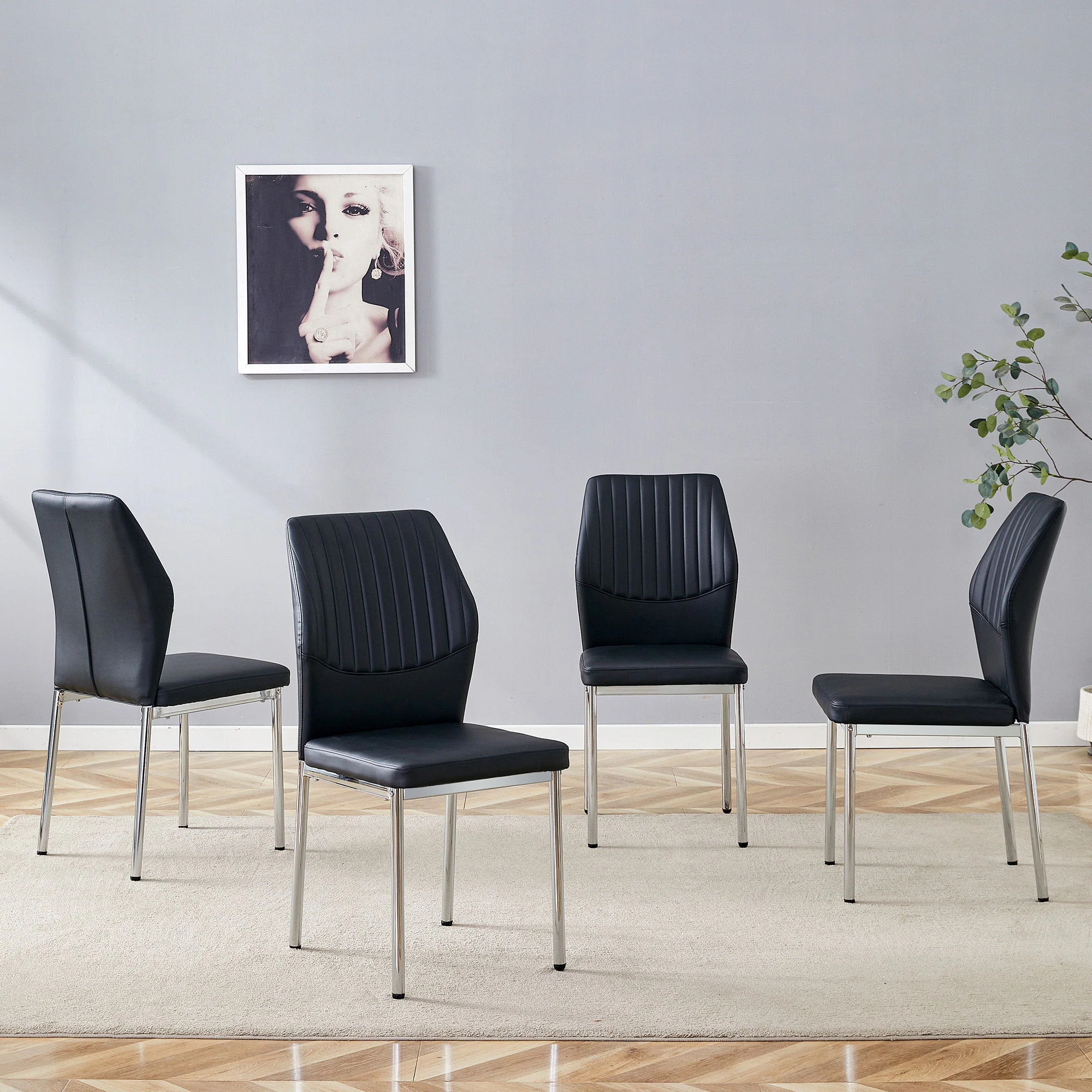 Luxury Simple High Resilience Dining Chair With Metal Legs - Image 18