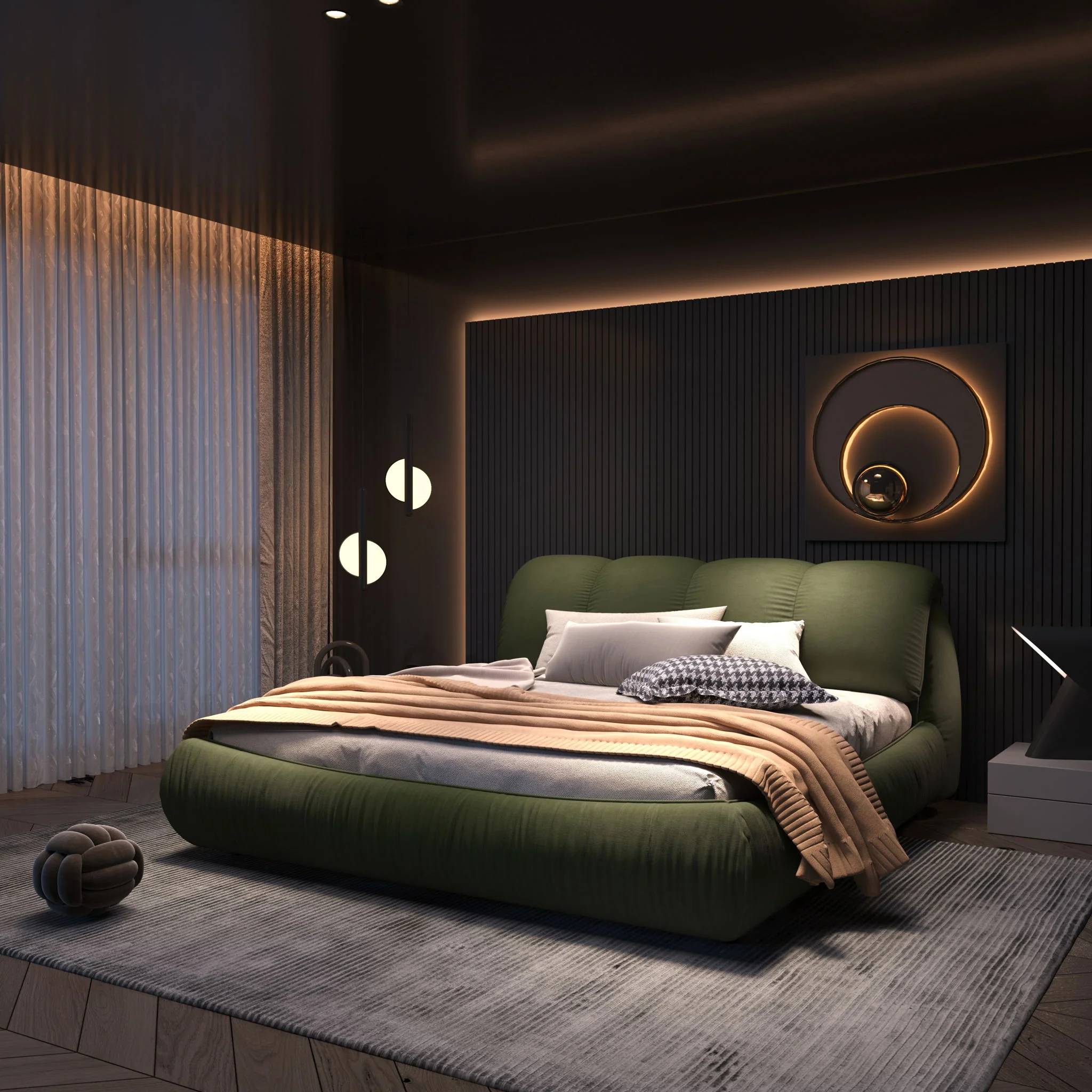 Luxury Upholstered Platform Bed With Oversized Padded Backrest And Solid Wood Frame - Image 57