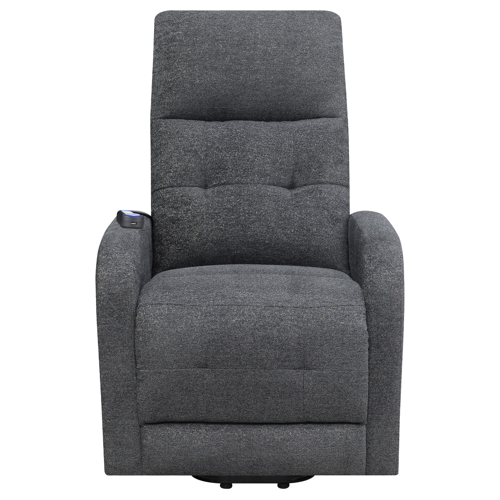 Lyle - Upholstered Power Massage Chair With Heat And Remote Control - Charcoal - Image 3