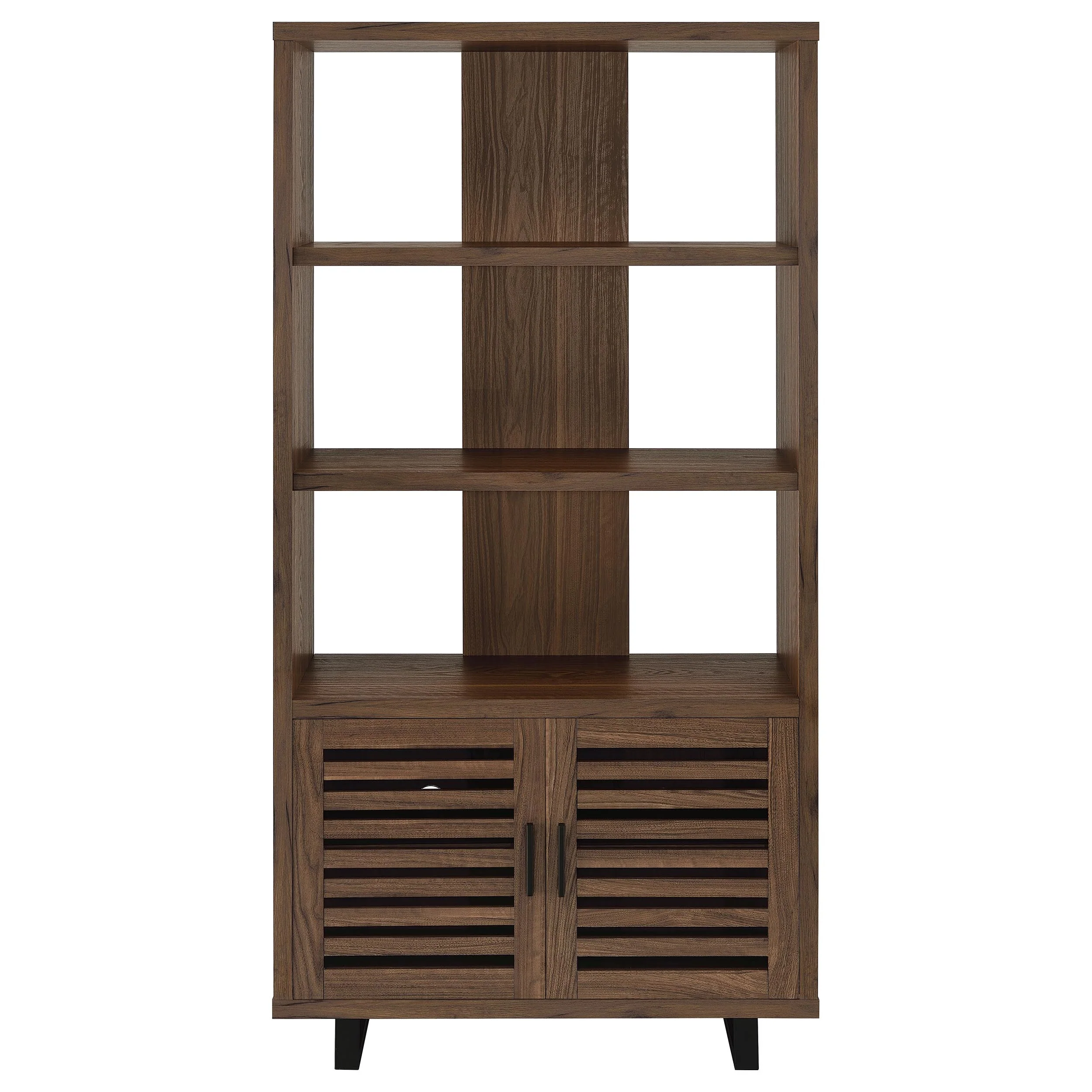 Maddox 71-Inch 3-Shelf Cabinet Bookcase in Walnut - Image 2