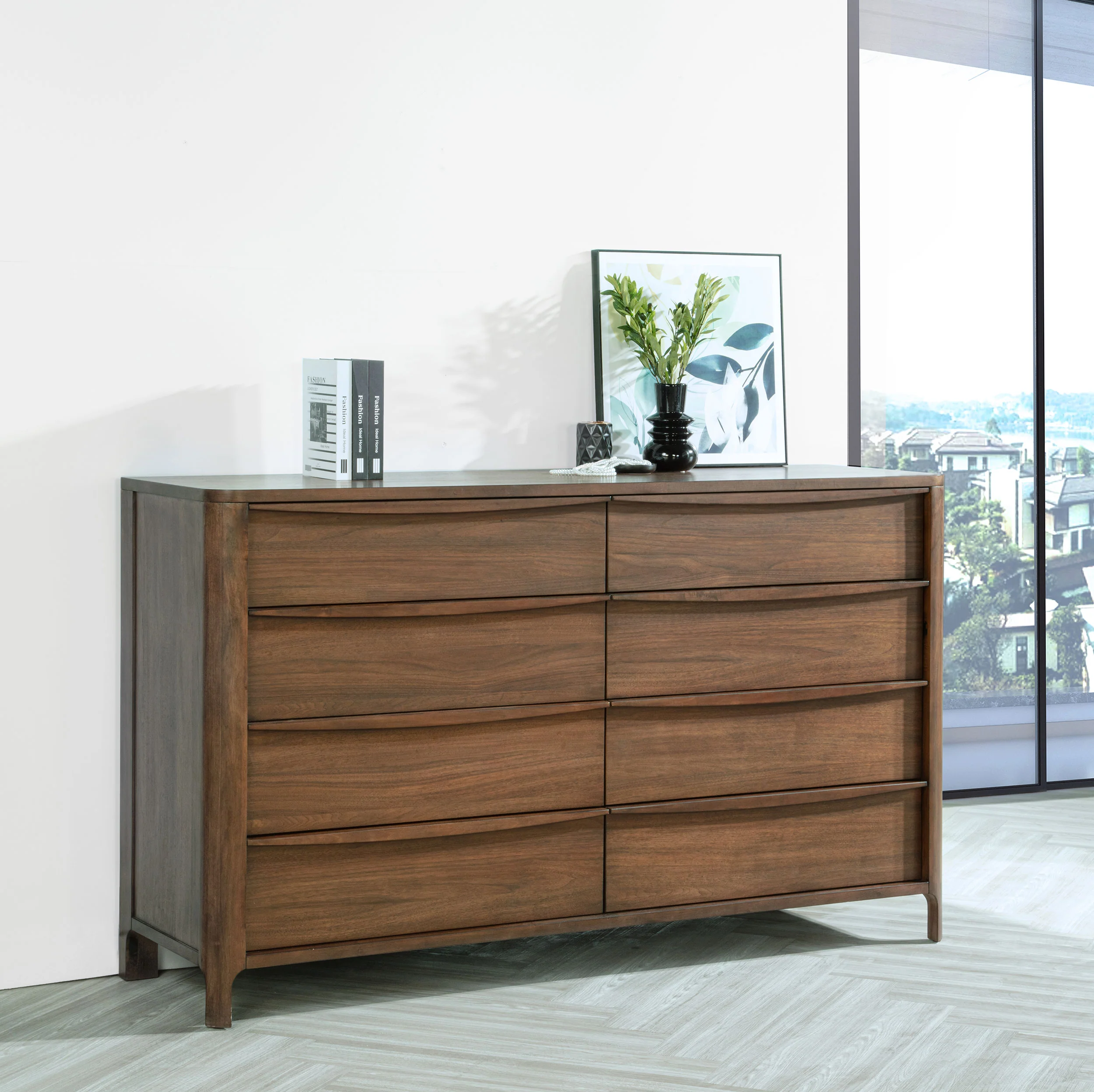Maderia 8-Drawer Dresser Cabinet in Walnut - Image 3