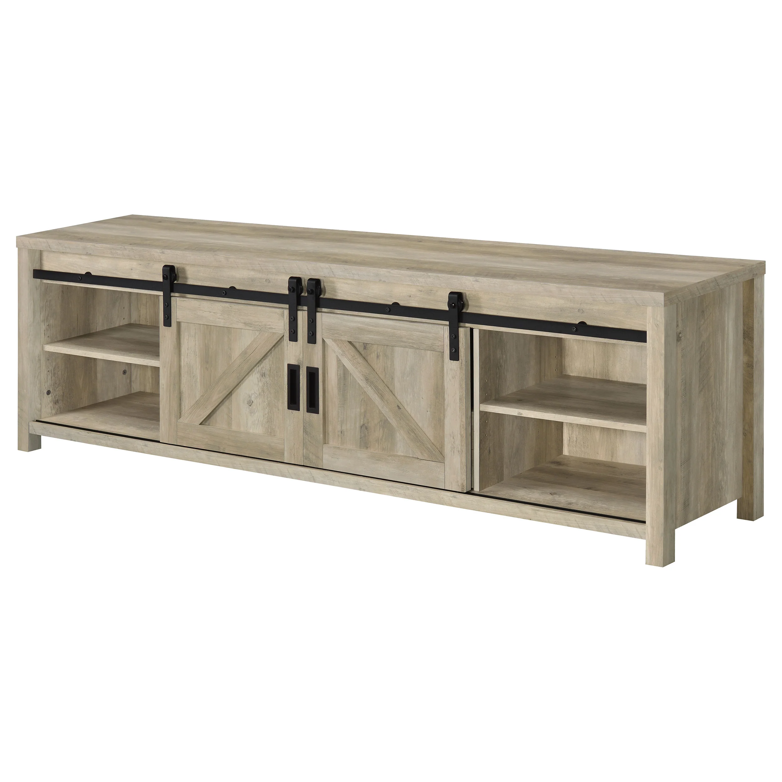Madra 2-Door TV Stand 79 Inch Distressed Pine - Image 7