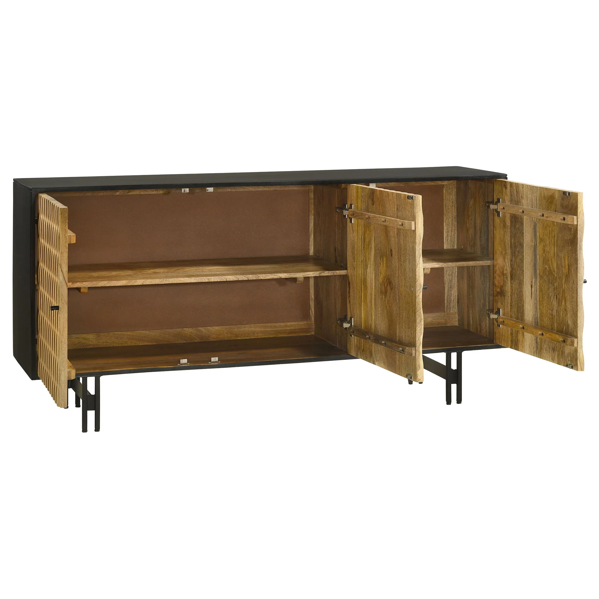 Madrid - 3 Door Accent Cabinet Doors - Natural / Black - Image 6