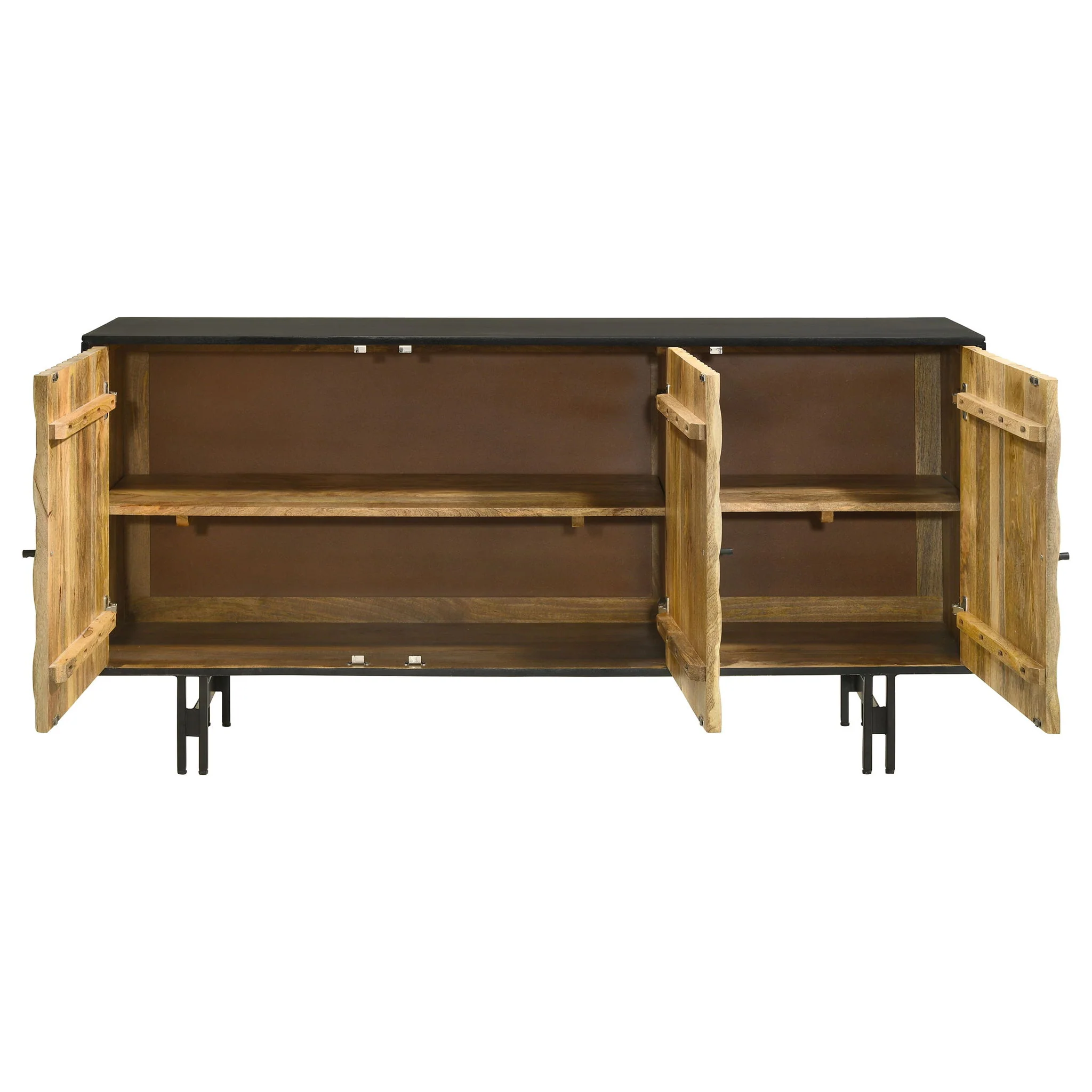 Madrid - 3 Door Accent Cabinet Doors - Natural / Black - Image 9