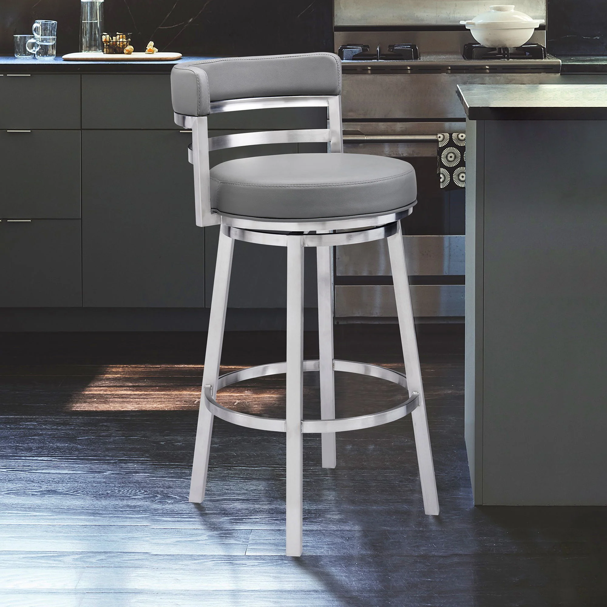 Madrid - Swivel Stainless Steel Bar Stool - Image 16