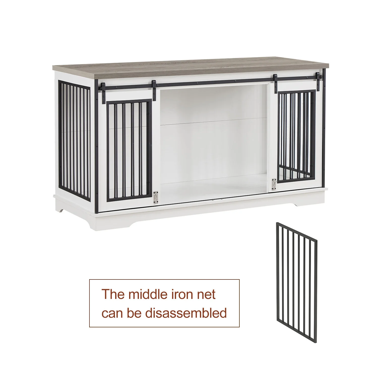 Magnus 61-Inch Dual Dog Crate TV Stand with Sliding Doors and Storage Drawers - Image 29