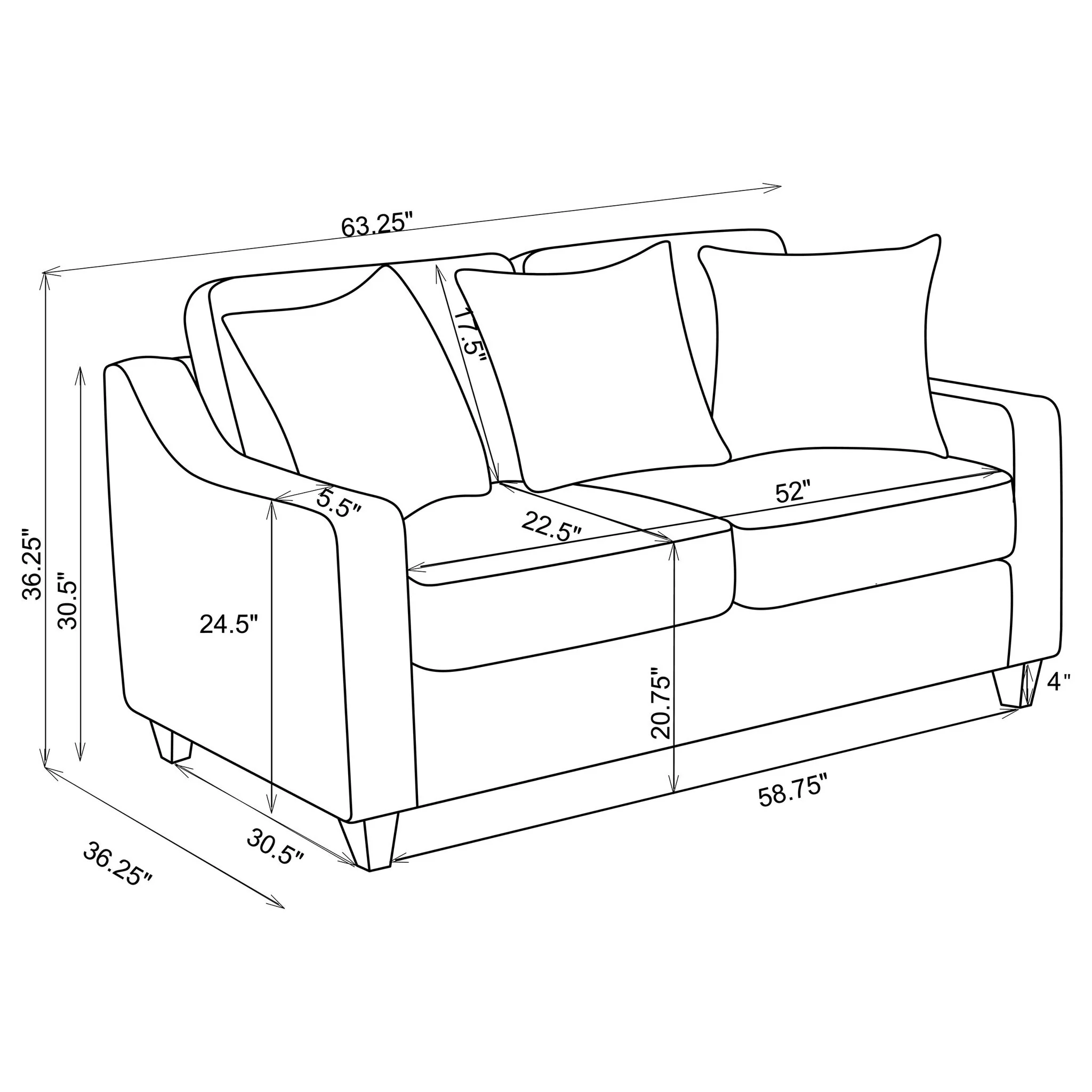 Mahaffey - 2 Piece Track Arm Living Room Set - Beige - Image 3