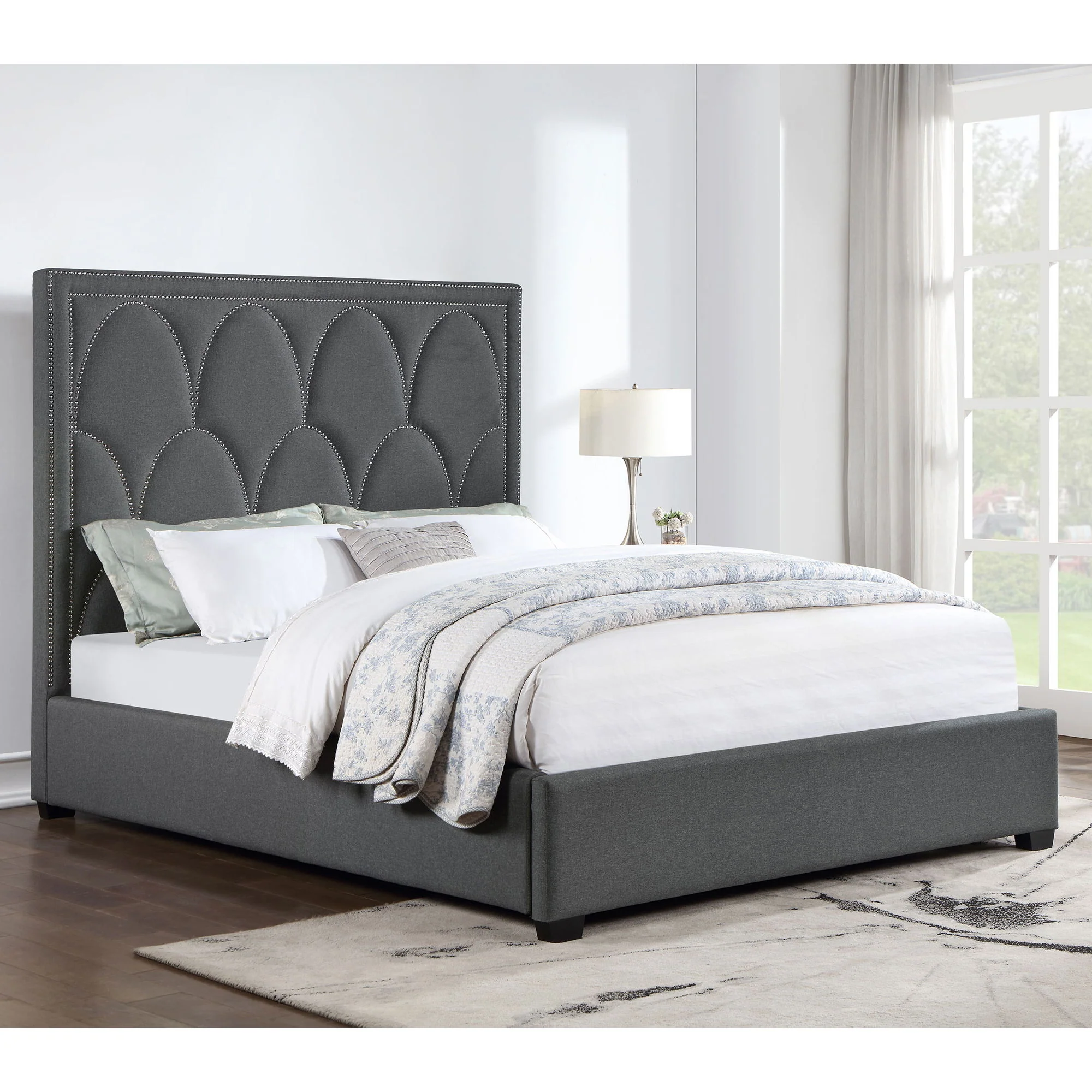 Maille - Panel Bed With Scalloped Headboard - Image 8