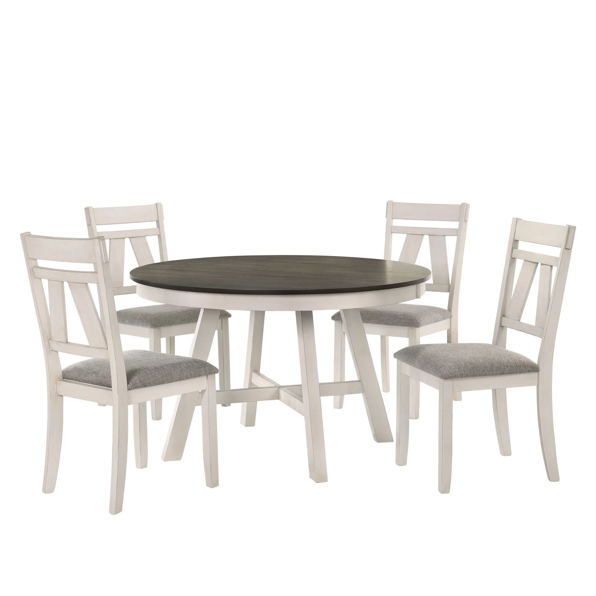 Maisie - Round Table - White / Brown - Image 3