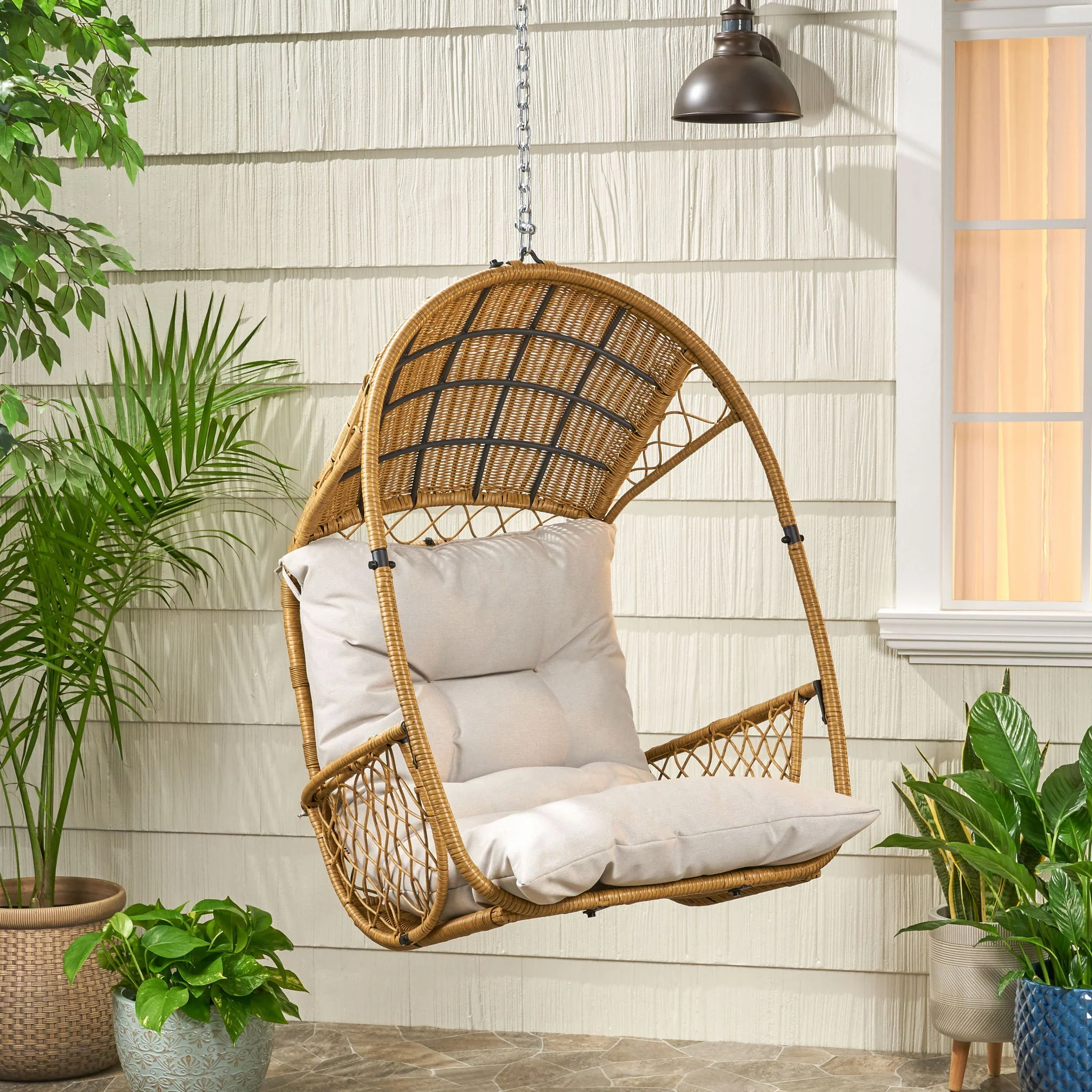 Malia - Wicker Hanging Chair With Cushion - Image 5