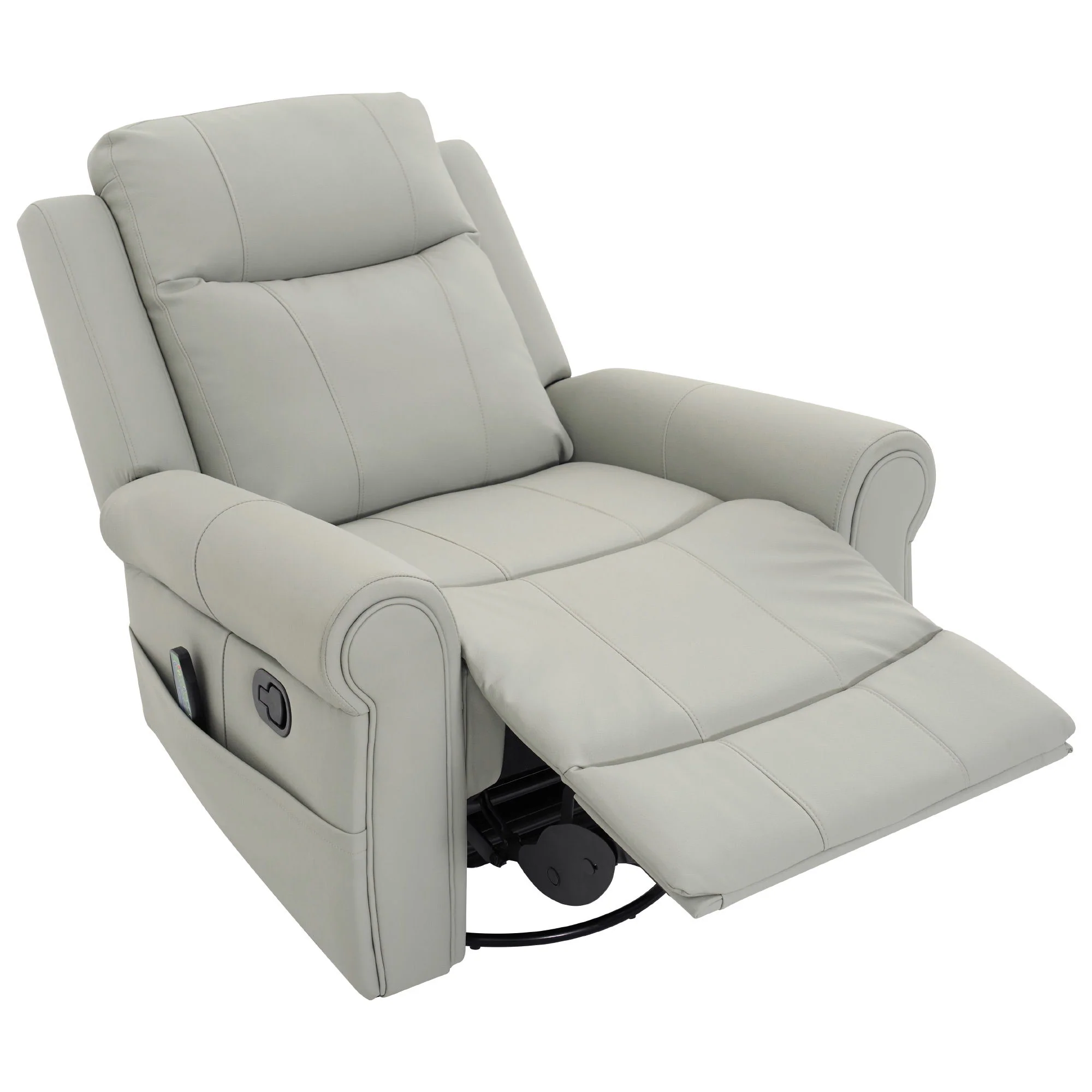 Manual Recliner Chair With 270 Degree Swivel, Massage & Heating, Dual Reclining Positions - Image 15