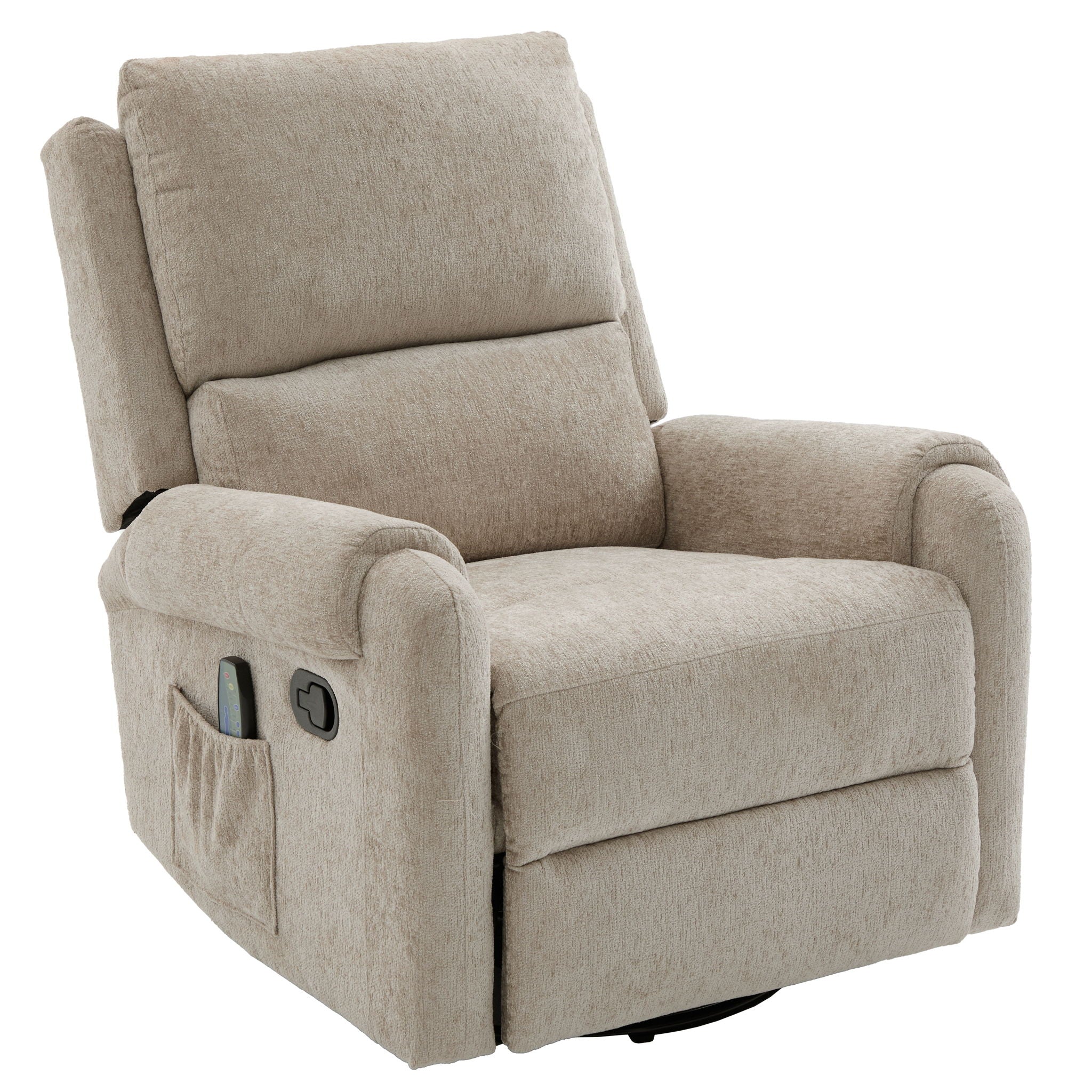 Manual Recliner Massage Chair With Swivel Rocker, 8 Massage Modes, Side Storage Pocket - Image 19