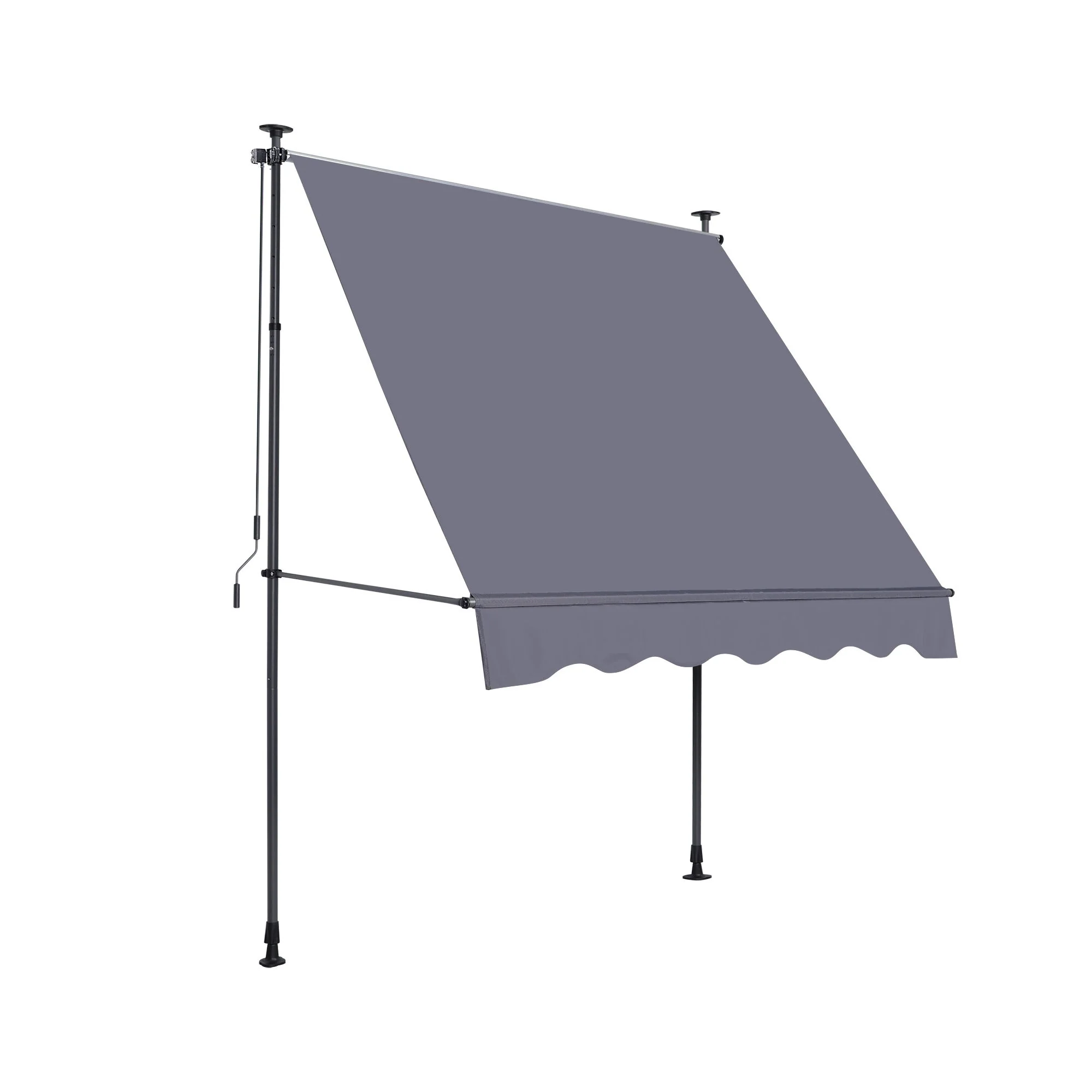 Manual Retractable Patio Awning, UV Resistant Sun Shade With No Drill Installation - Image 4