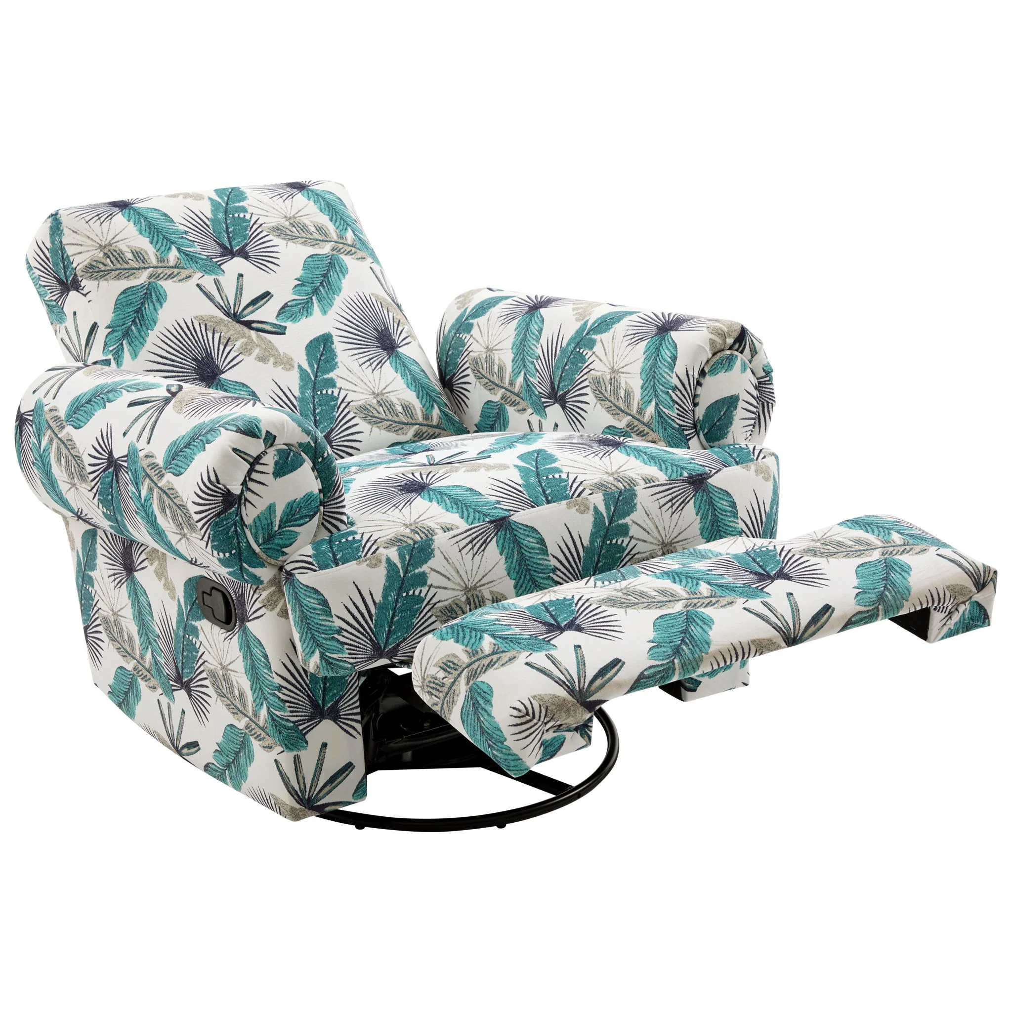 Manual Swivel Recliner Rocker Chair With Adjustable Backrest - Image 7