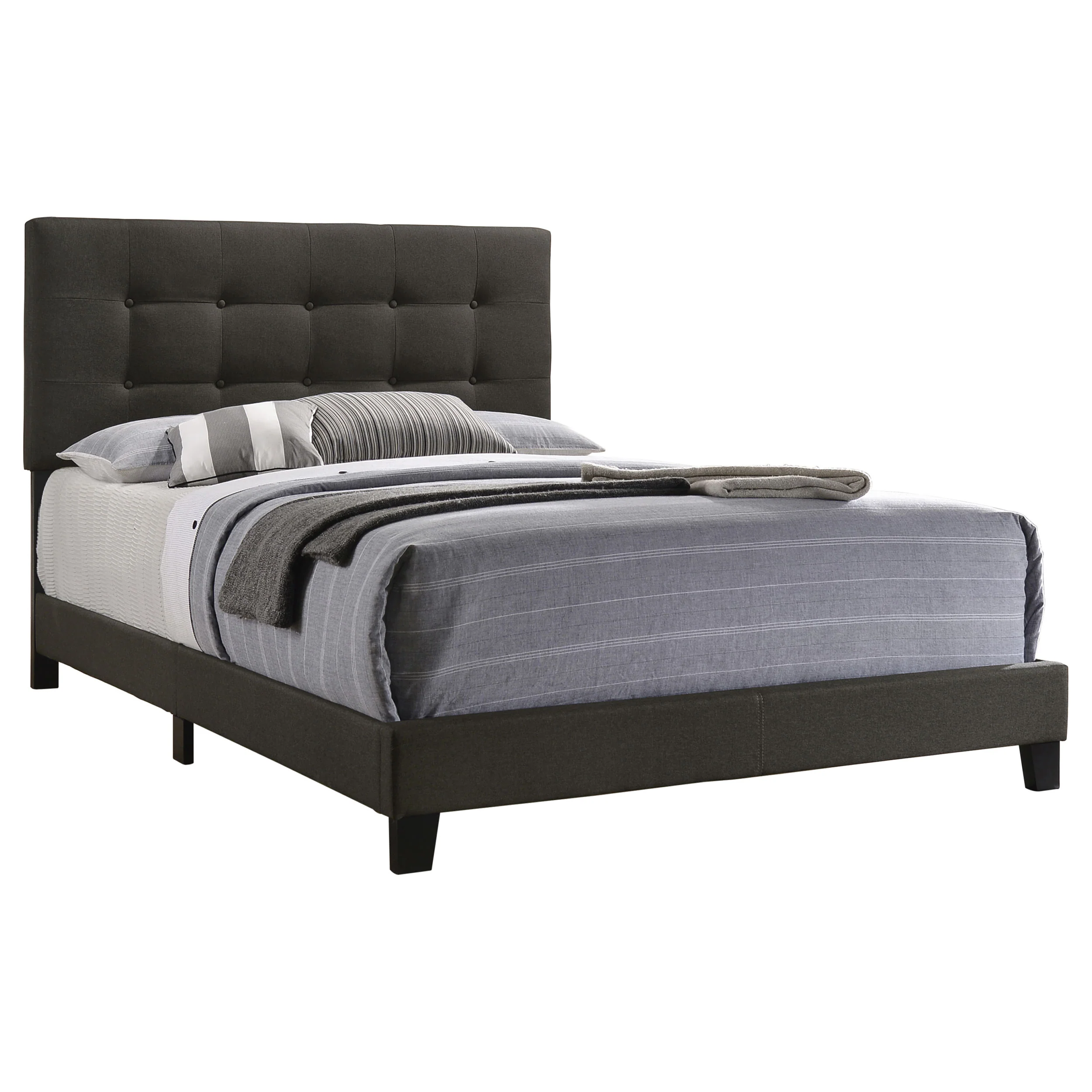 Mapes Upholstered Full Panel Bed in Charcoal - Image 3