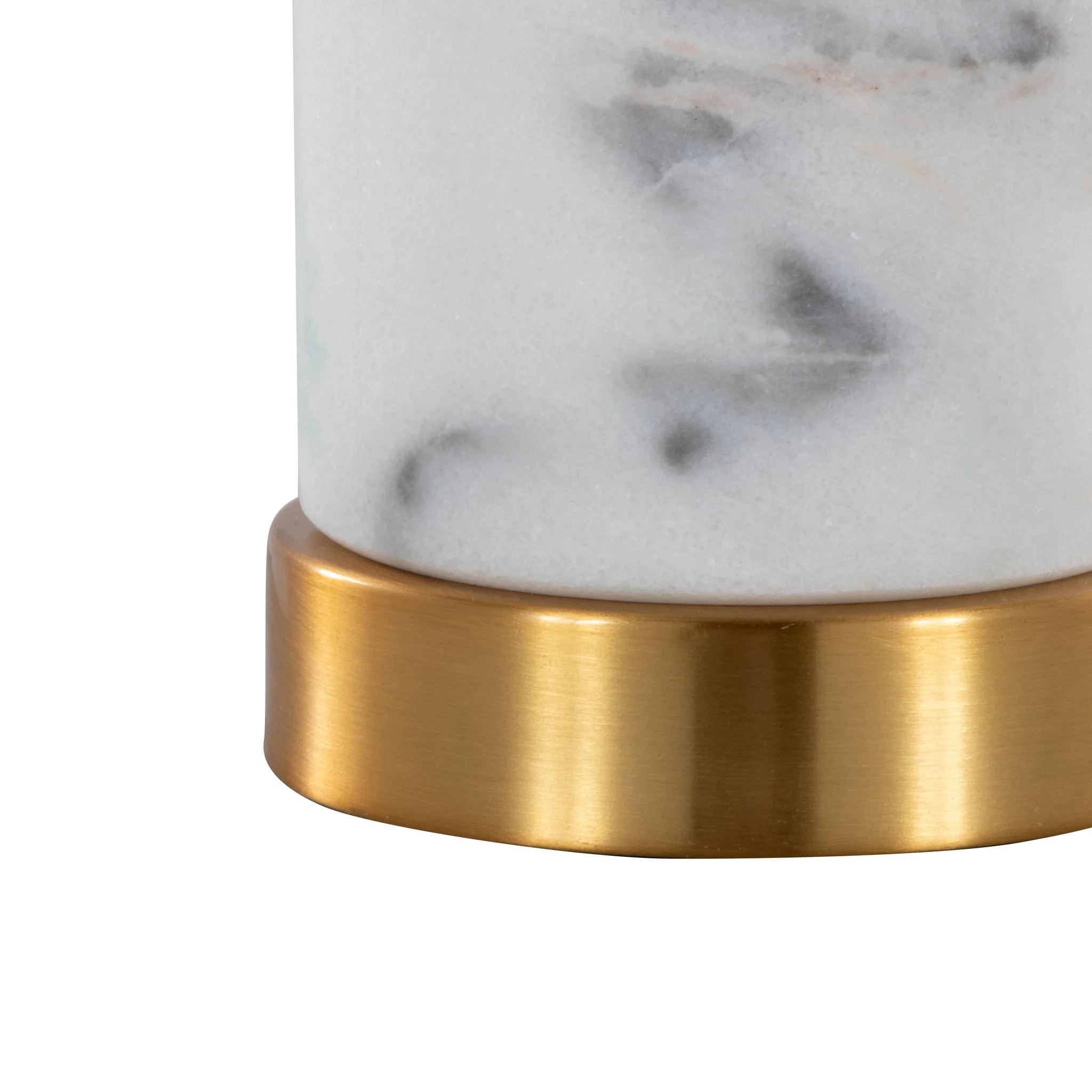 Marabella - Contemporary Marble Table Lamp (Set of 2) - Brass / White - Image 2