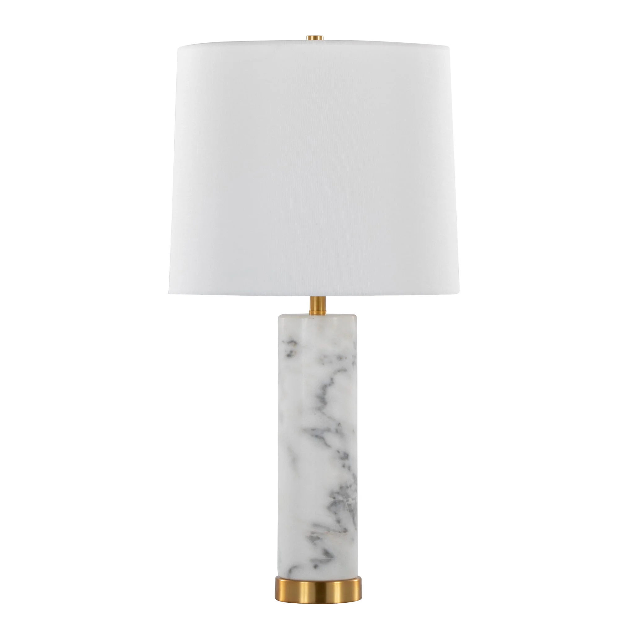 Marabella - Contemporary Marble Table Lamp (Set of 2) - Brass / White - Image 3