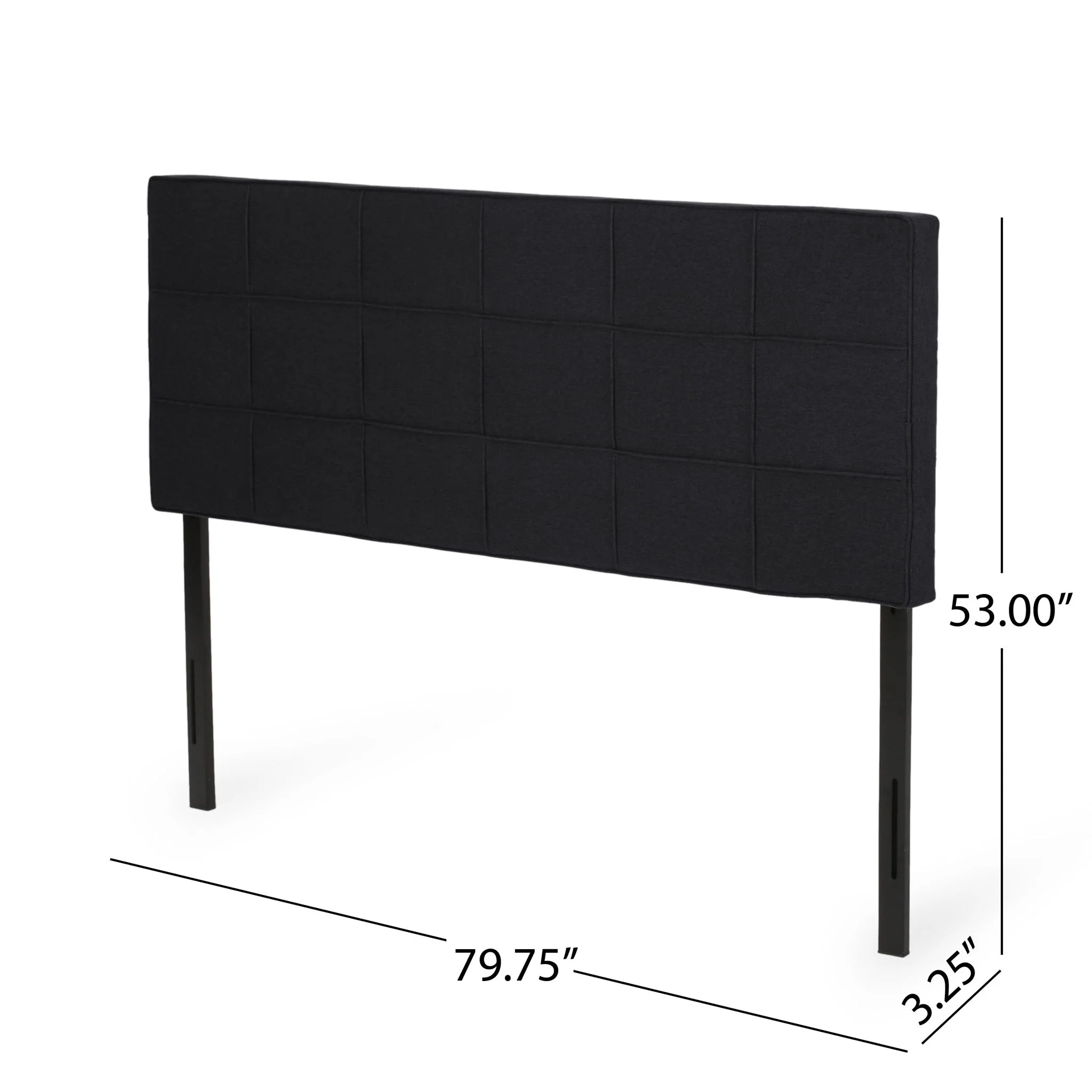 Marakesh - Contemporary Fabric Upholstered King / California King Headboard - Black - Image 5