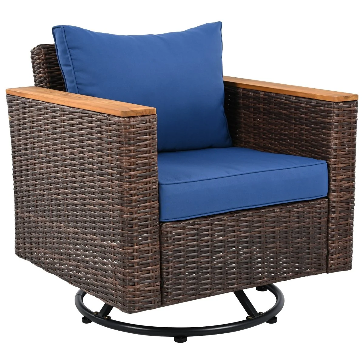 Marbelle 8-Piece Wicker Patio Set with Swivel Rockers and Storage Table - Image 8