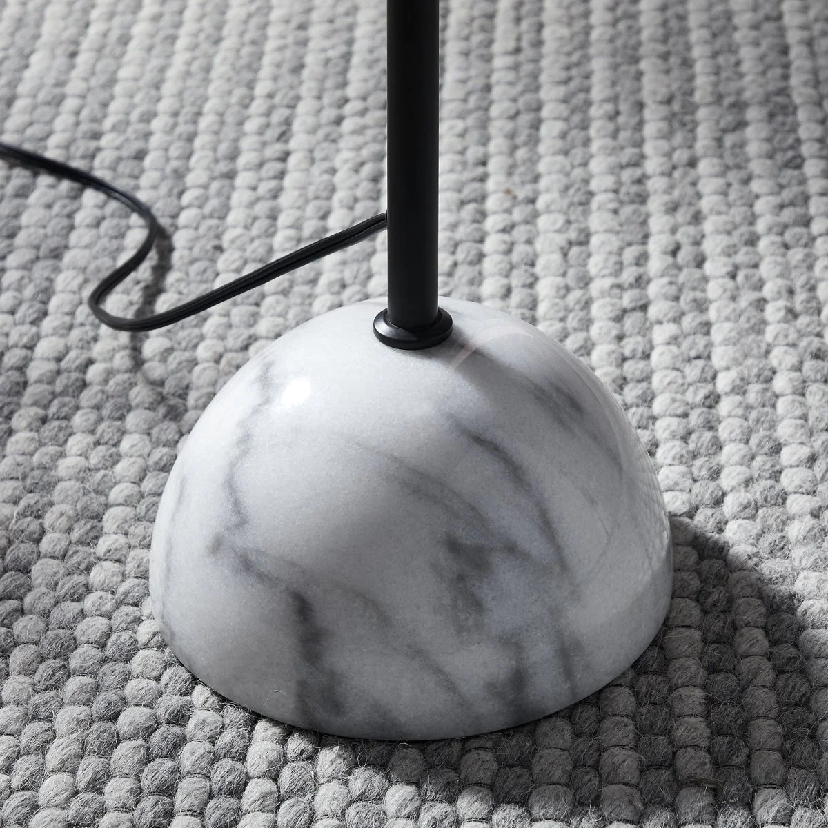 Marble Dome Floor Lamp with Pleated Fabric Shade, Sleek Contemporary Accent Lighting - Image 16