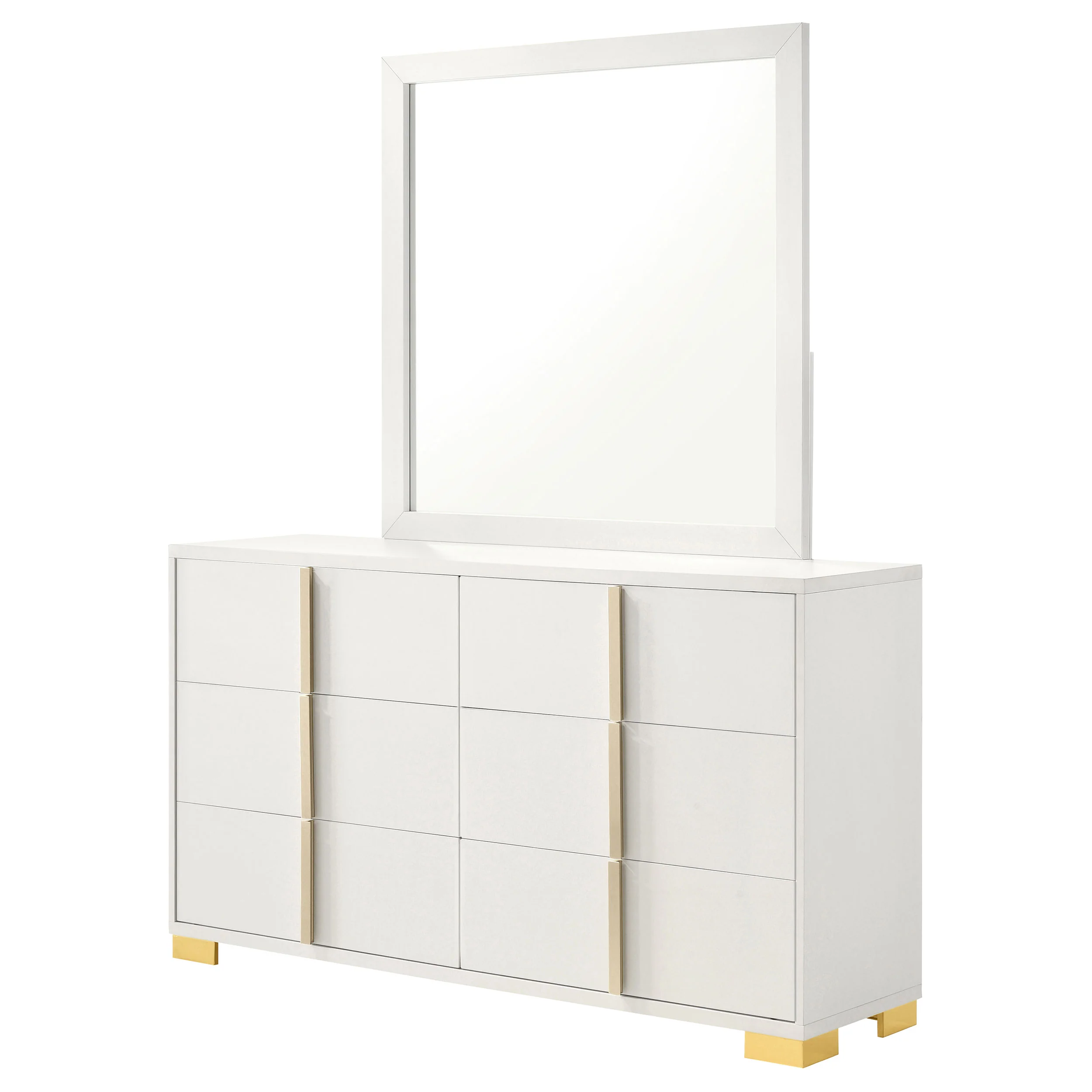 Marceline 6-Drawer Dresser with Mirror - White - Image 3