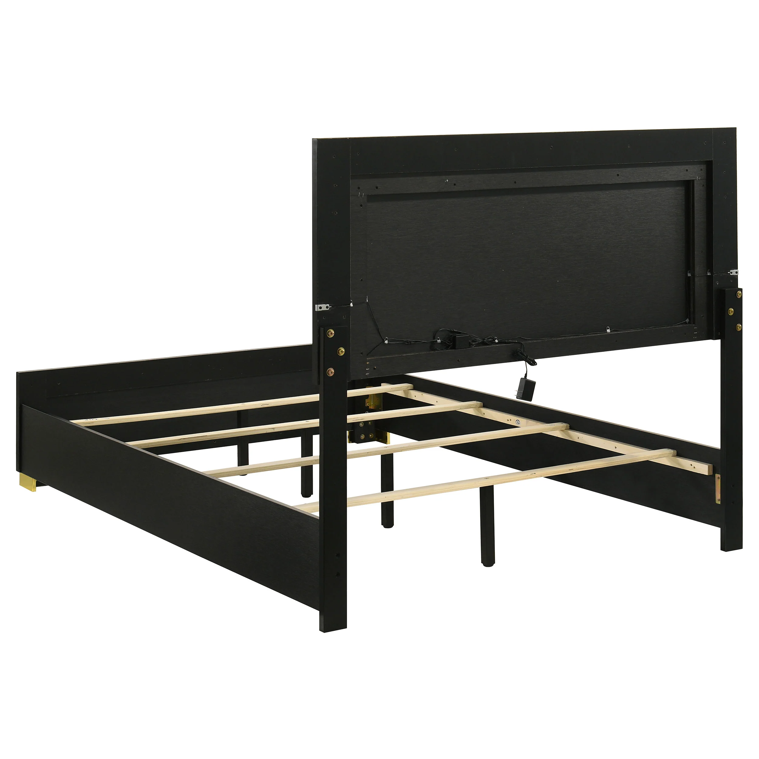 Marceline Wood Full LED Panel Bed Black - Image 5