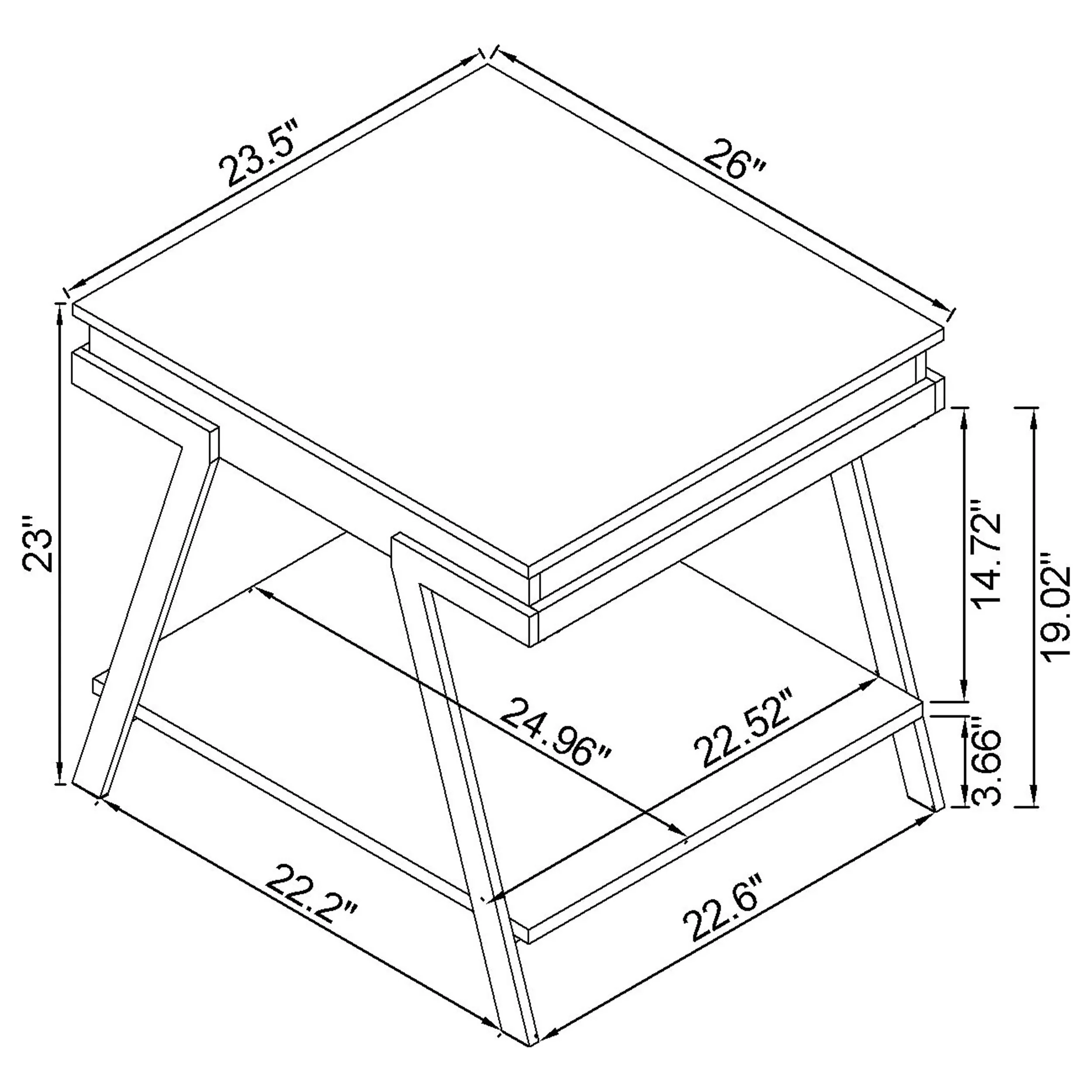 Marcia Rectangular Side End Table White High Gloss - Image 7