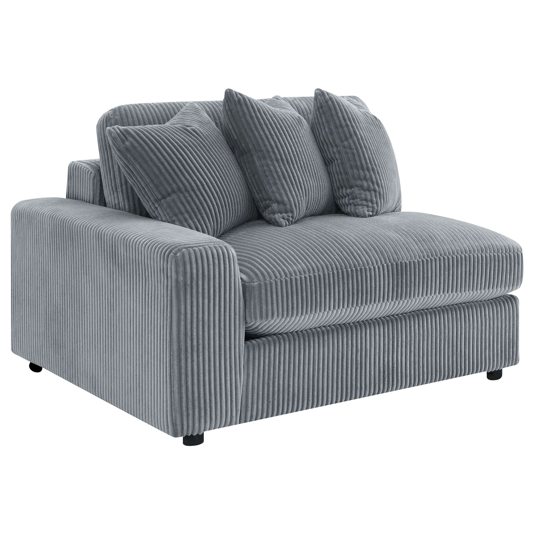 Marcus - Fog Track Arms Reversible Sectional With Pillows - Fog - Image 2