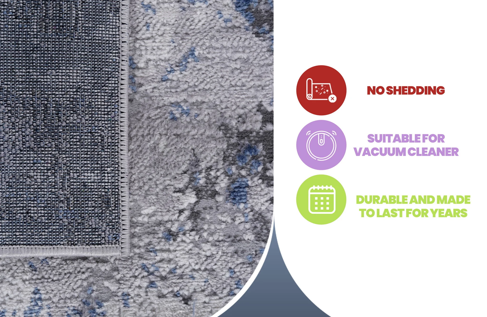 Marfi - 6' X 9' Abstract Area Rug - Silver / Blue - Image 4