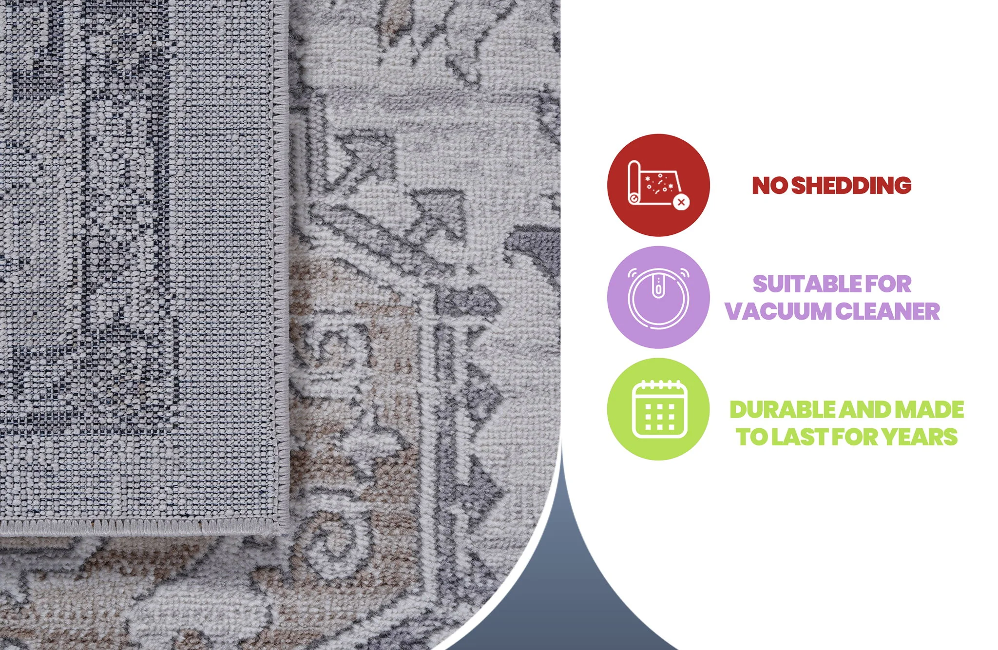 Marfi - 6' X 9' Oriental Area Rug - Ivory / Beige - Image 3