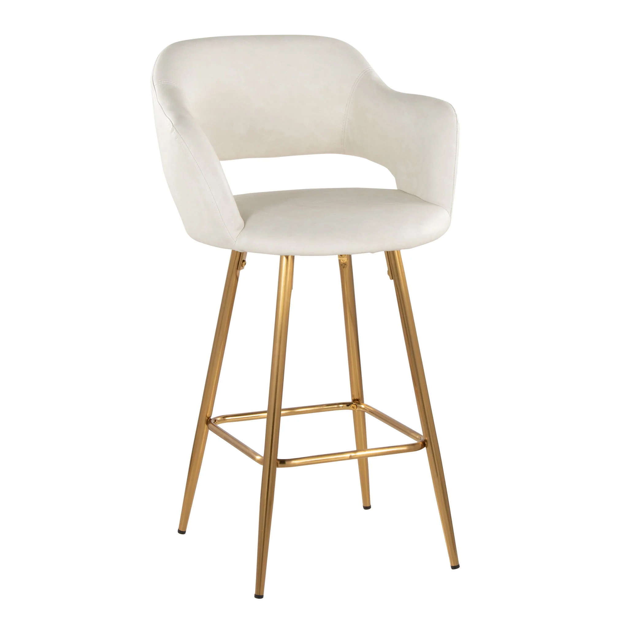 Margarite - Contemporary Fixed Height Counter Stool With Footrest (Set of 2) With Square - Image 11