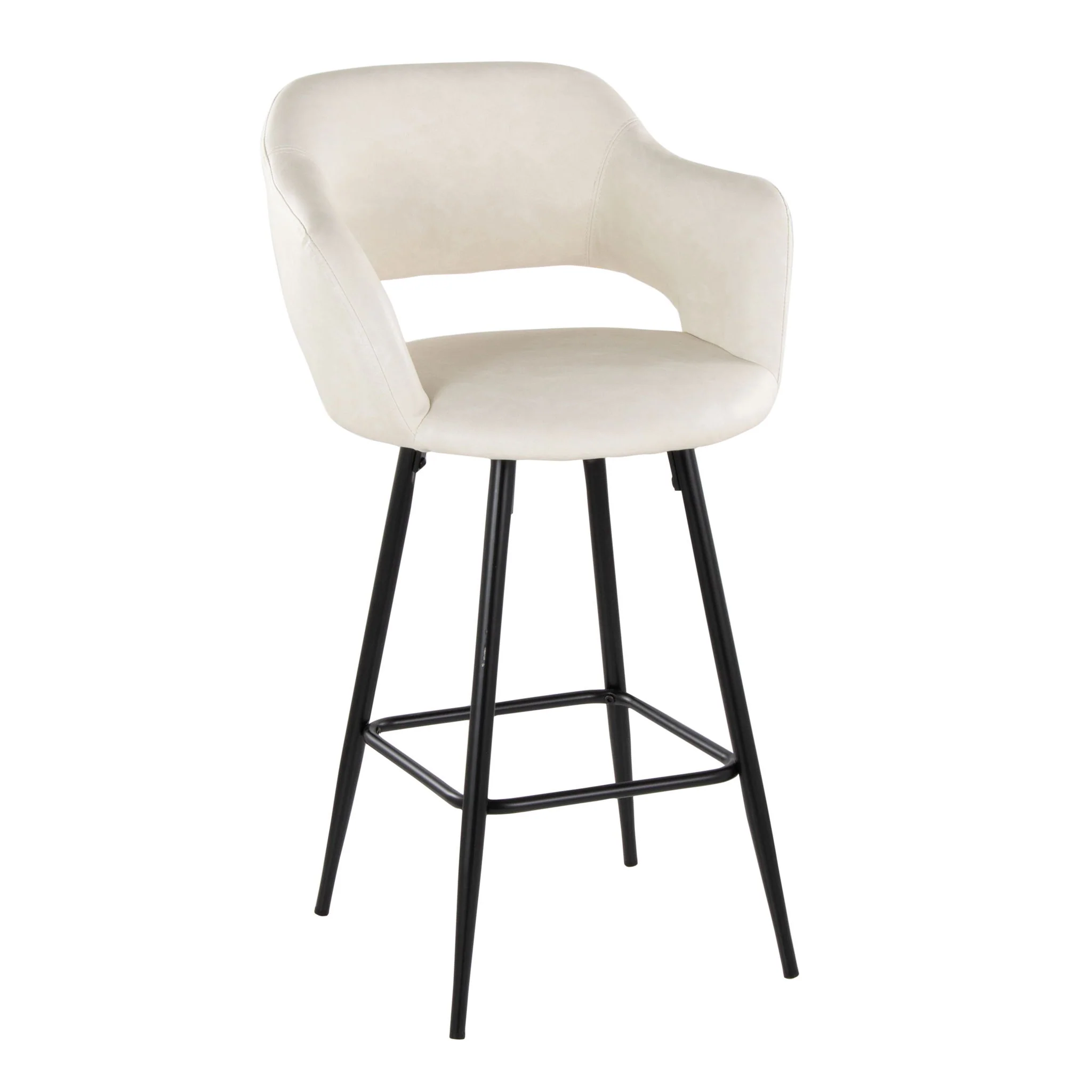 Margarite - Contemporary Fixed Height Counter Stool With Square Footrest (Set of 2) - Image 18
