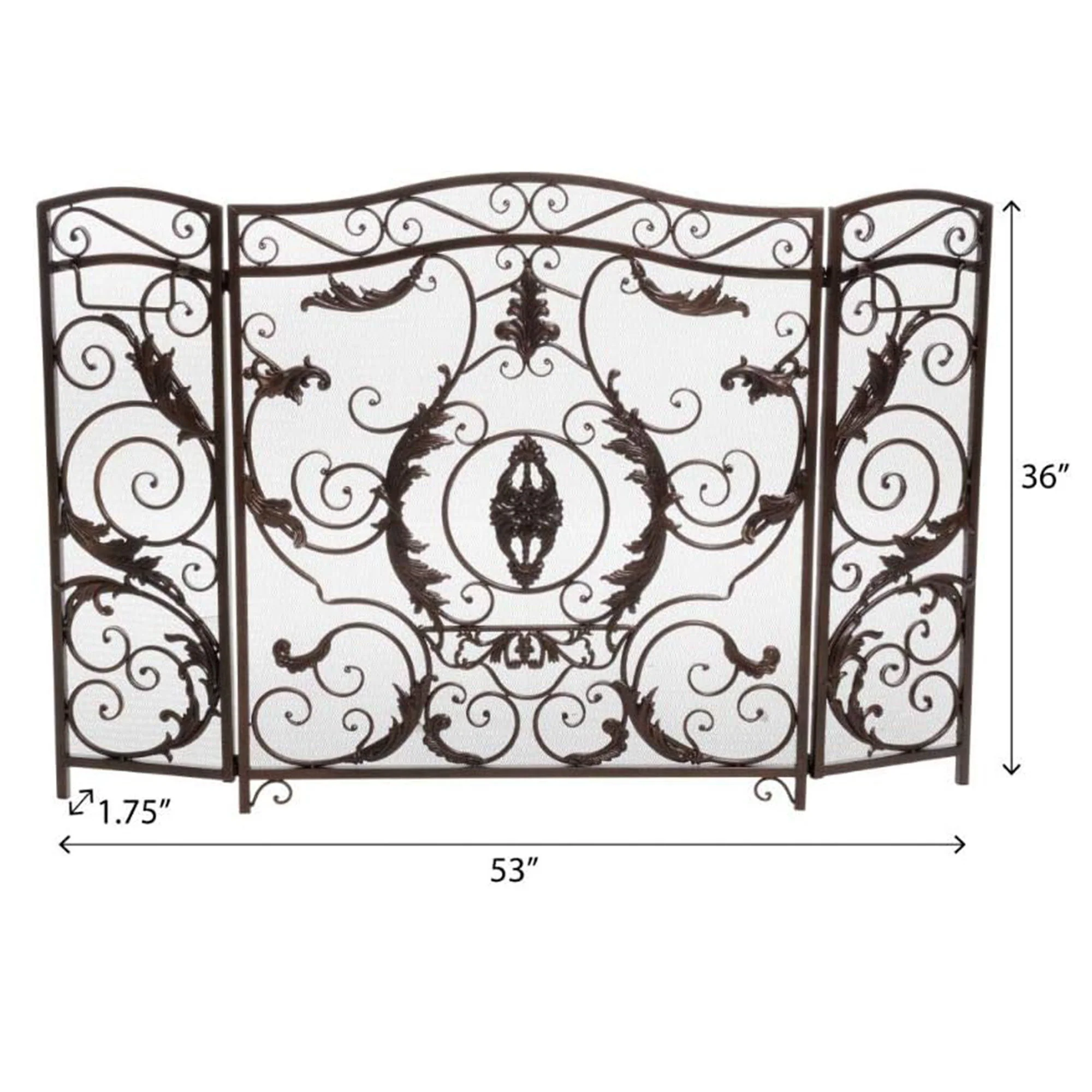 Mariella - Traditional Floral Iron Fireplace Screen With Ornate Design - Image 10