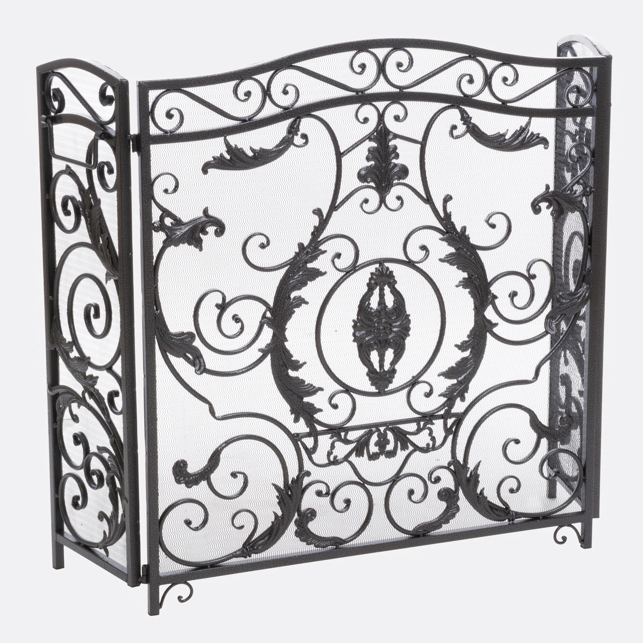 Mariella - Traditional Floral Iron Fireplace Screen With Ornate Design - Image 13