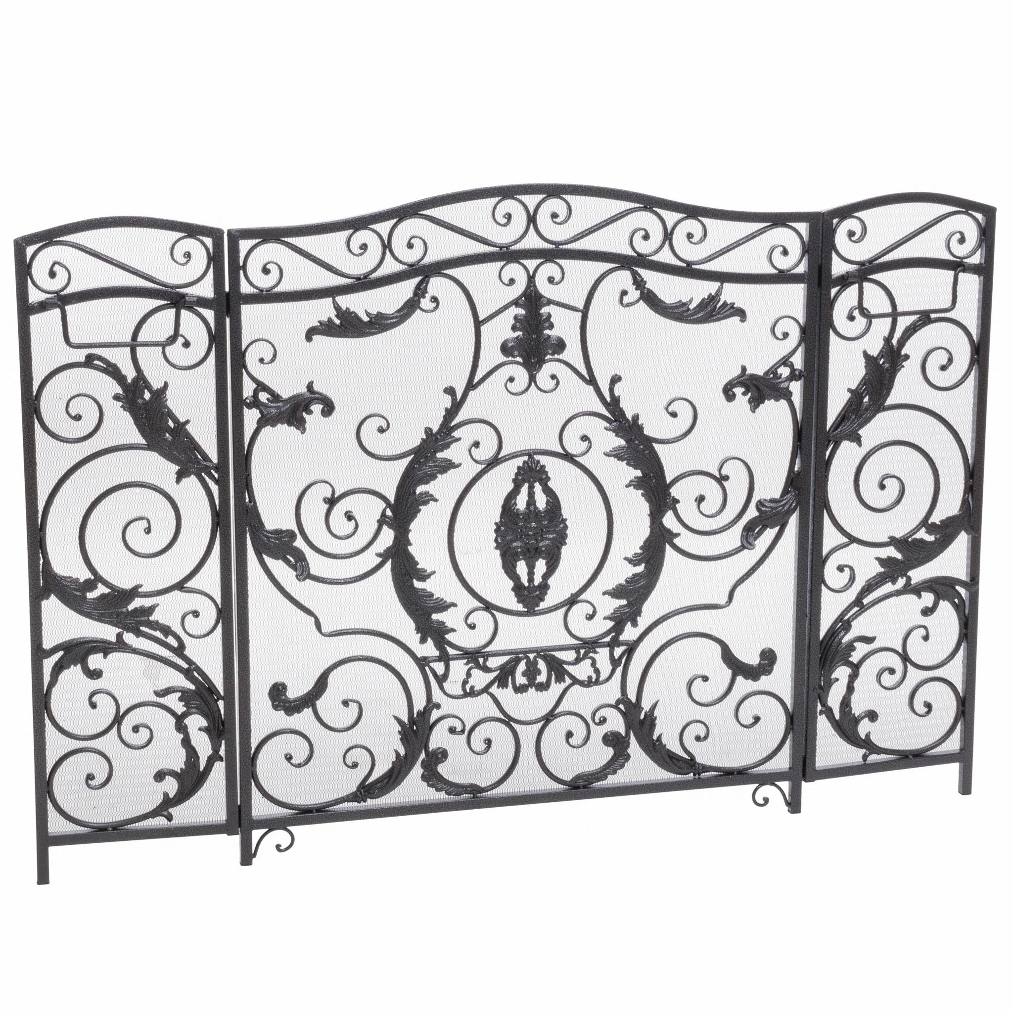 Mariella - Traditional Floral Iron Fireplace Screen With Ornate Design - Image 2