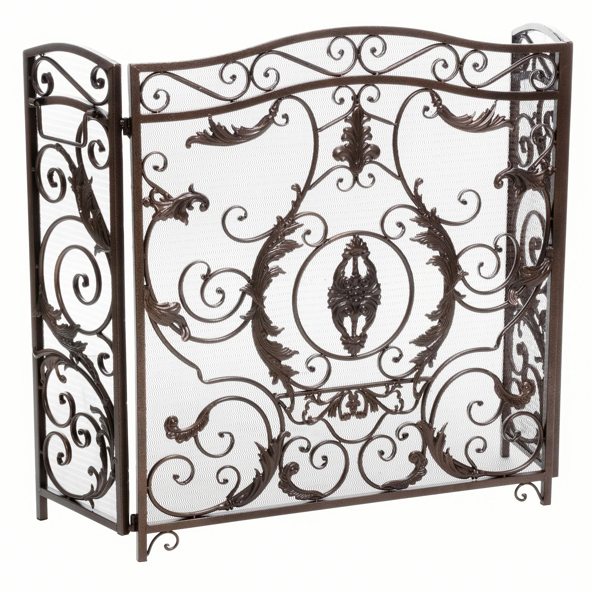 Mariella - Traditional Floral Iron Fireplace Screen With Ornate Design - Image 7