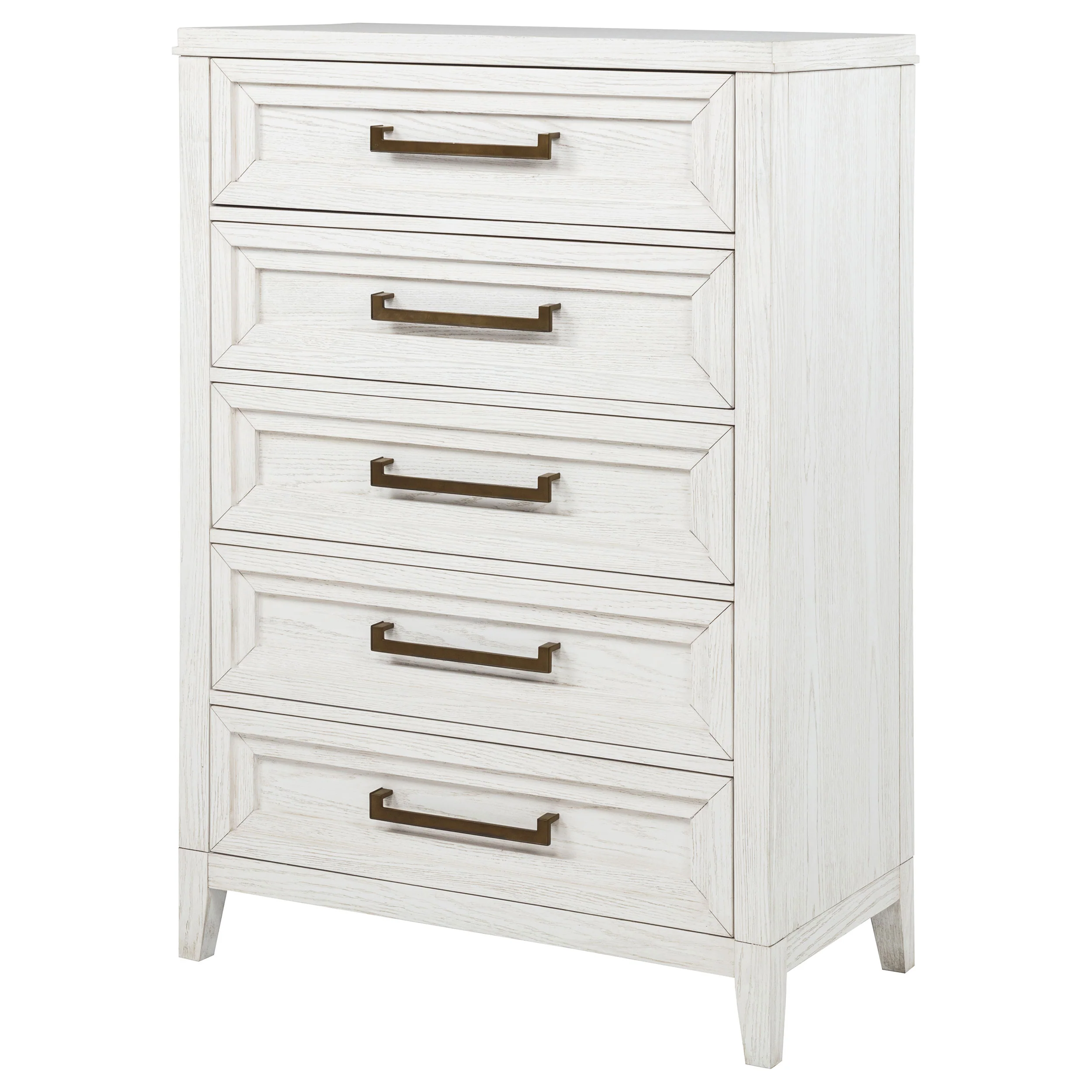 Marielle 5-Drawer Chest - Distressed White - Image 5