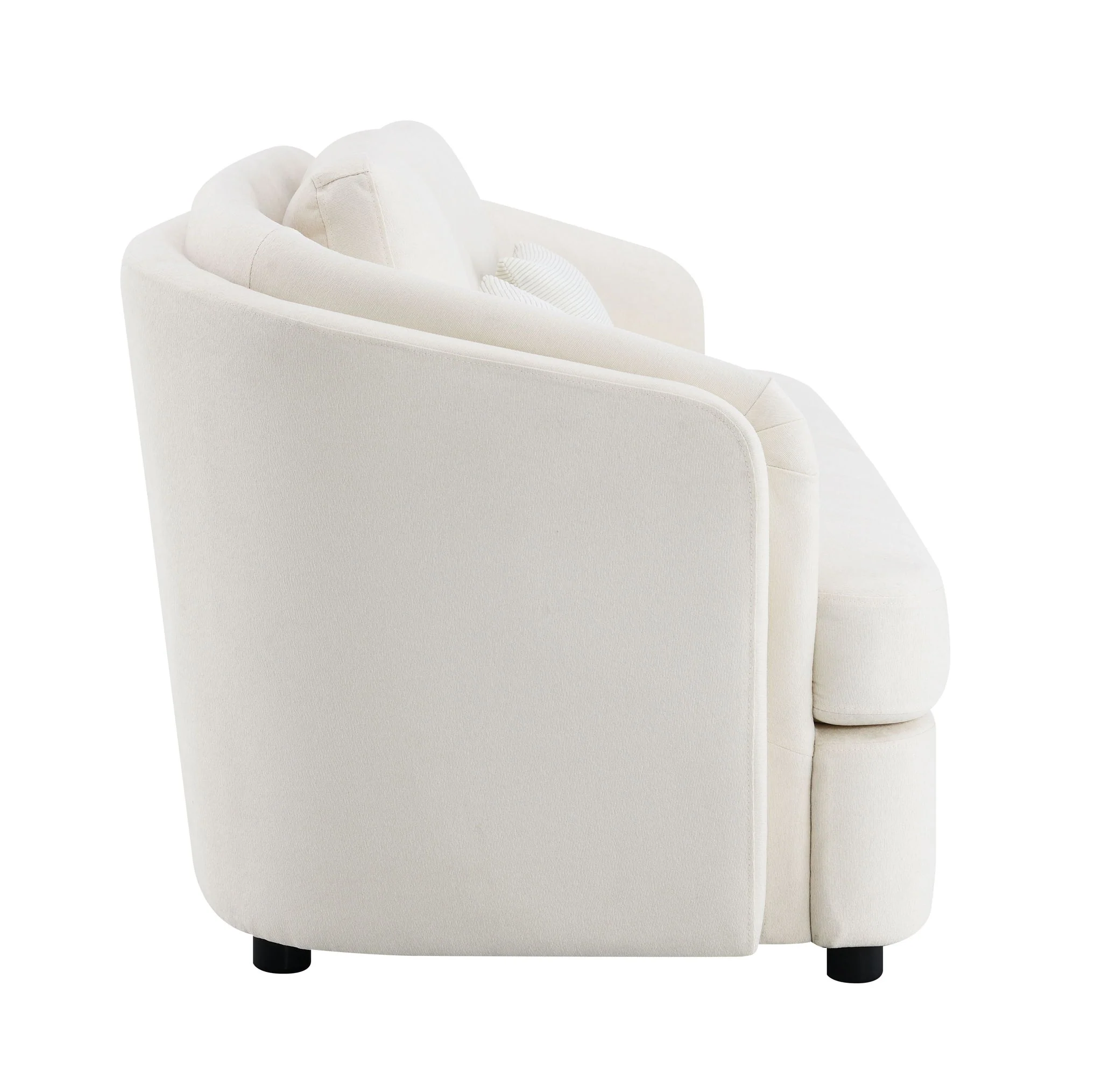 Mariko - 3 Piece Living Room Set Sofa Loveseat Chair - Beige - Image 2