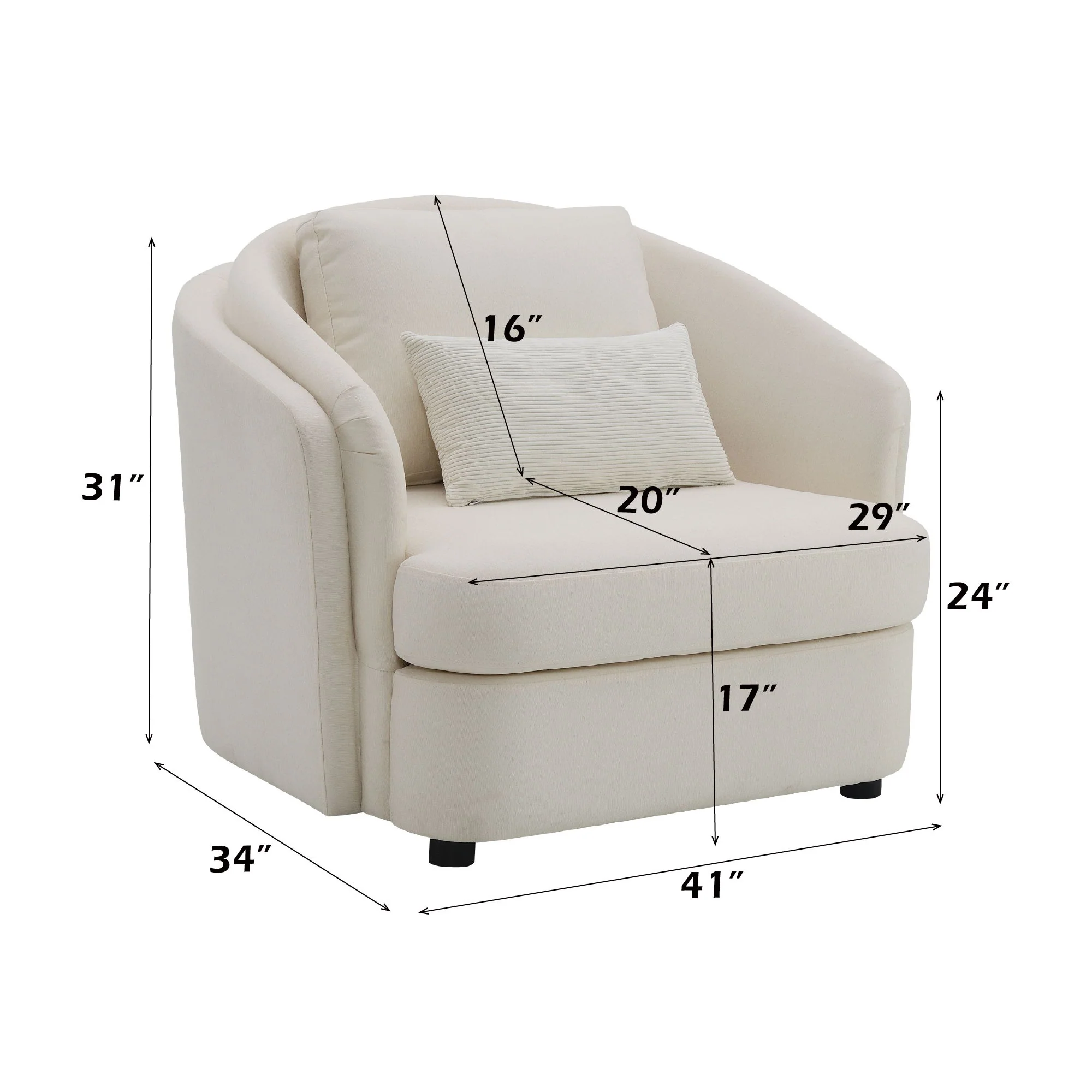 Mariko - 3 Piece Living Room Set Sofa Loveseat Chair - Beige - Image 3