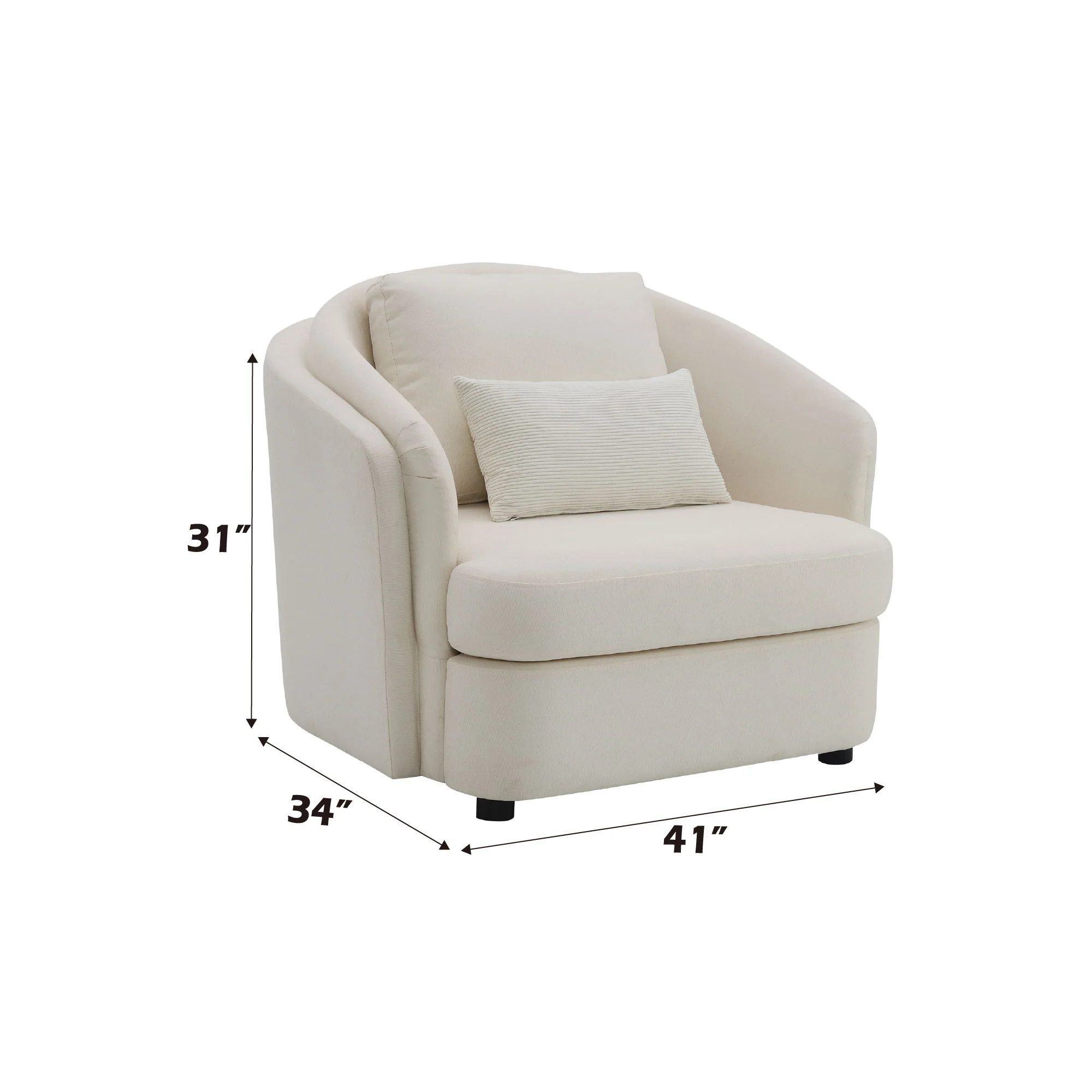 Mariko - Linen 3 Pieces Living Room Set - Beige - Image 2