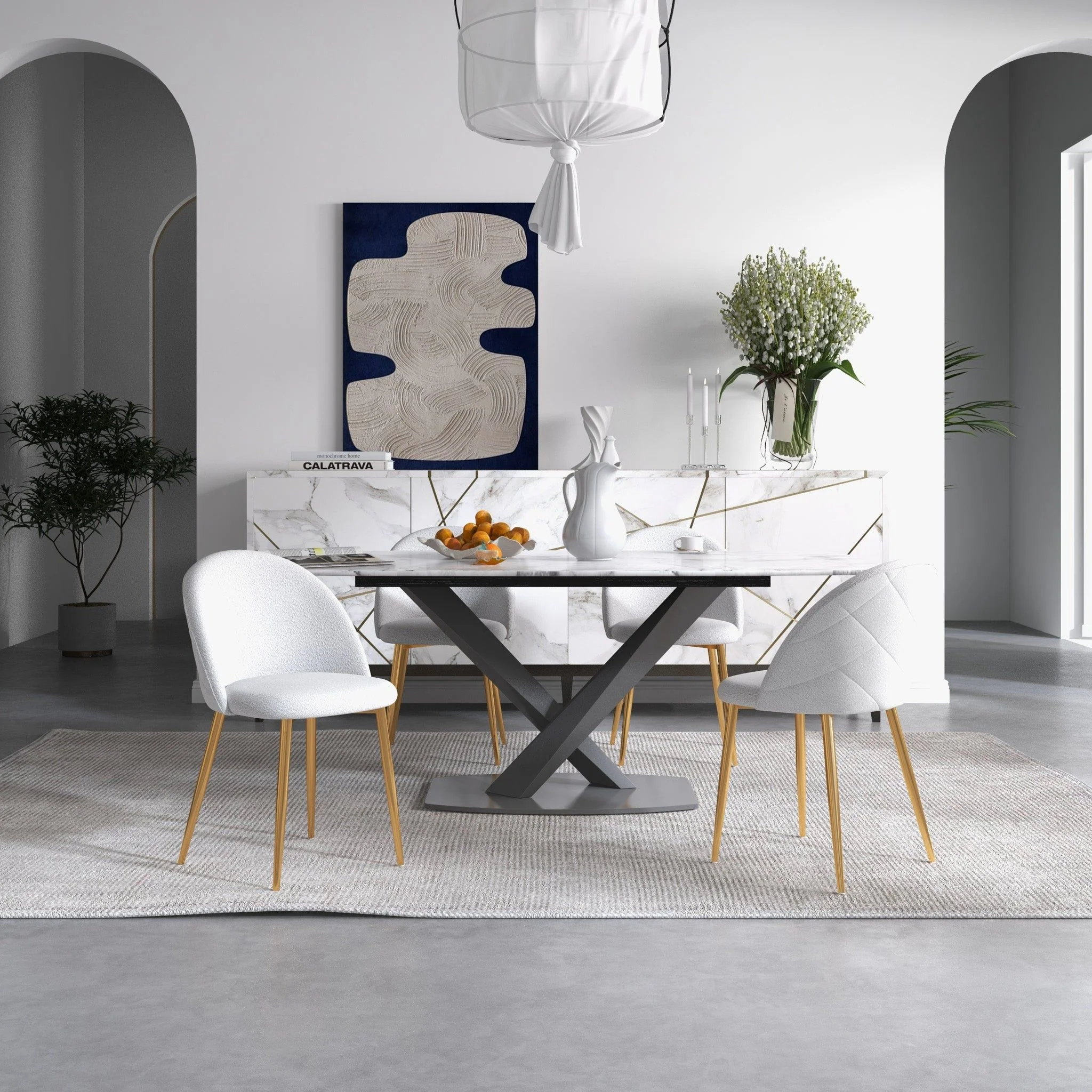 Marion - Dining Chair (Set of 2) - Gold / White - Image 5