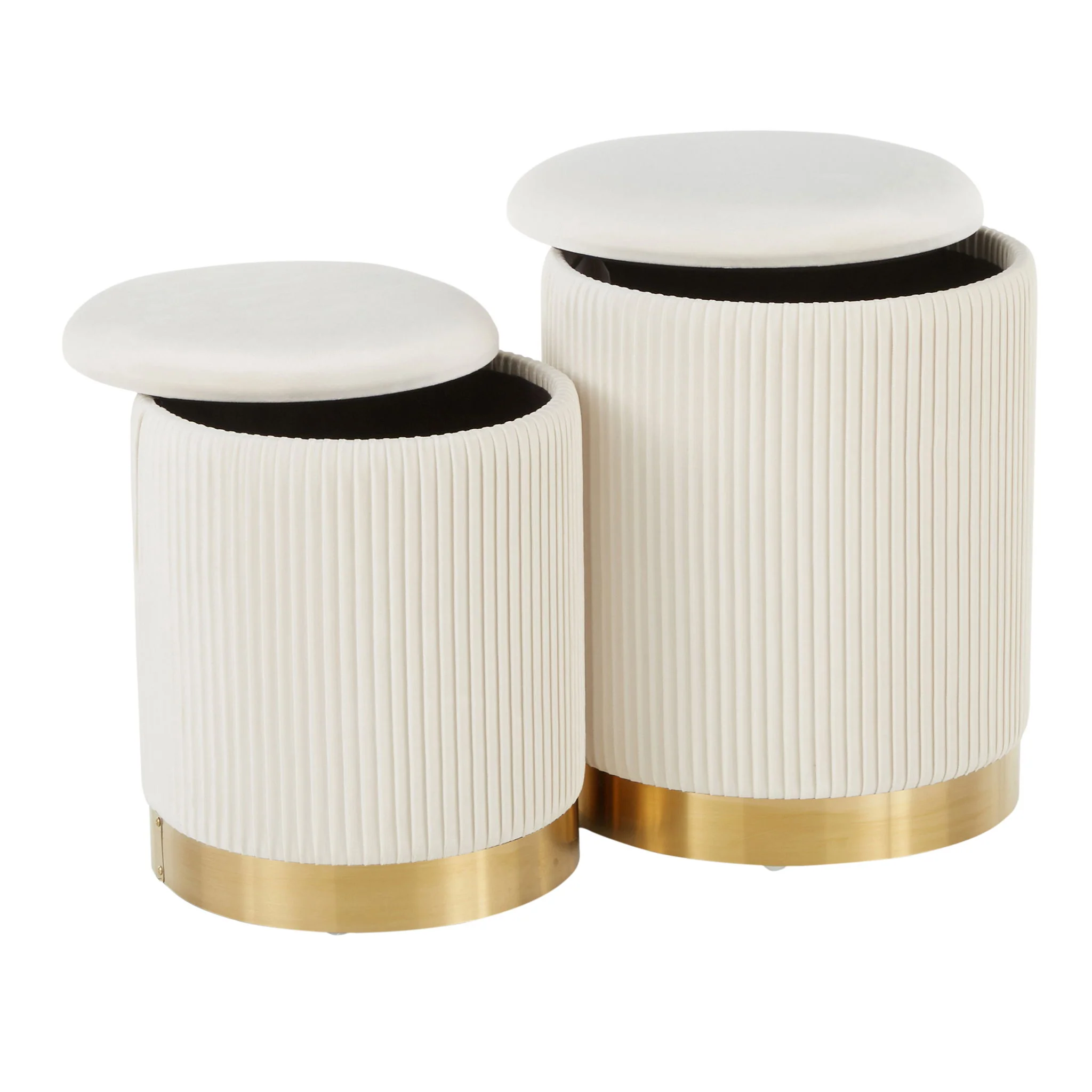 Marla - Contemporary Nesting Pleated Ottoman Set - Image 10