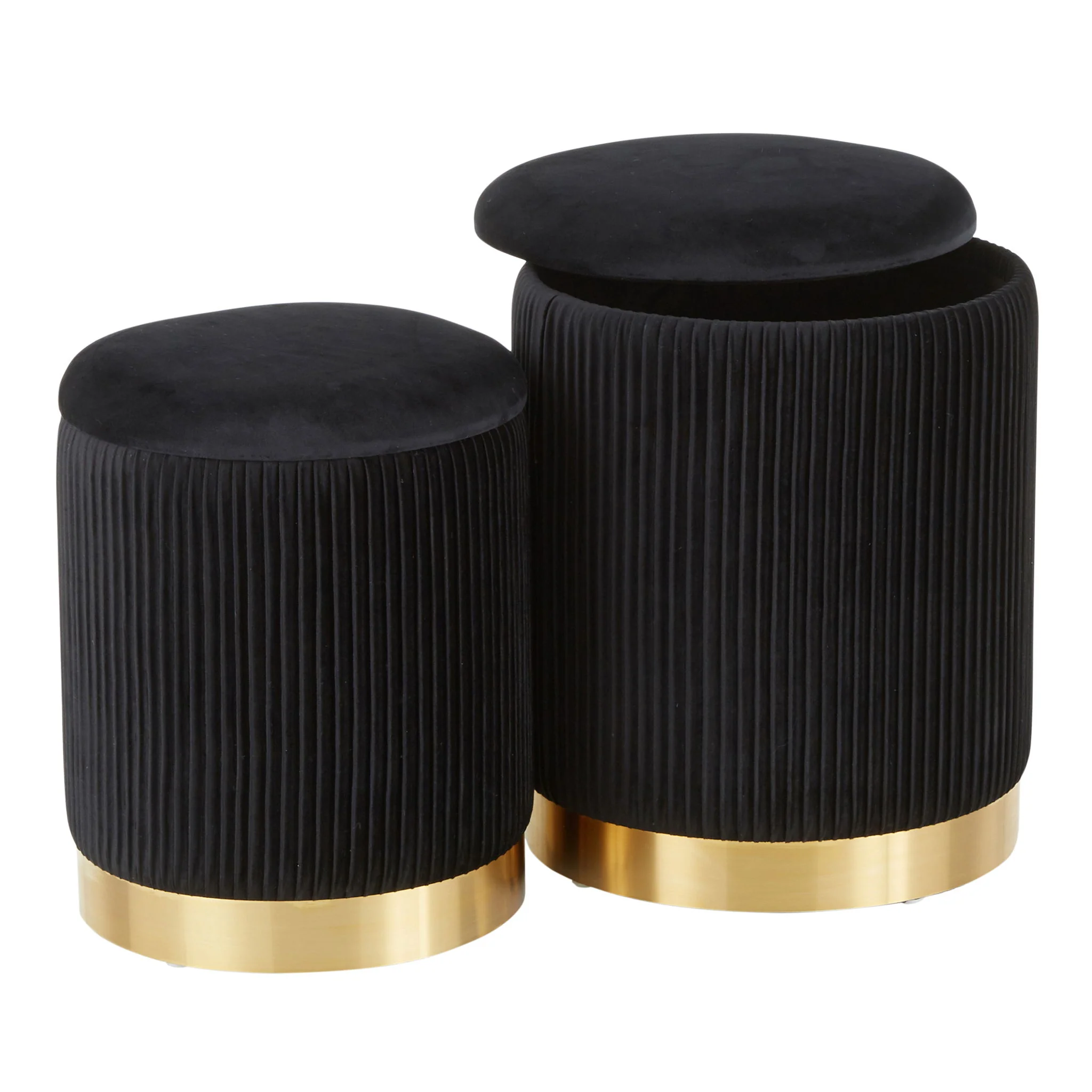 Marla - Contemporary Nesting Pleated Ottoman Set - Image 15