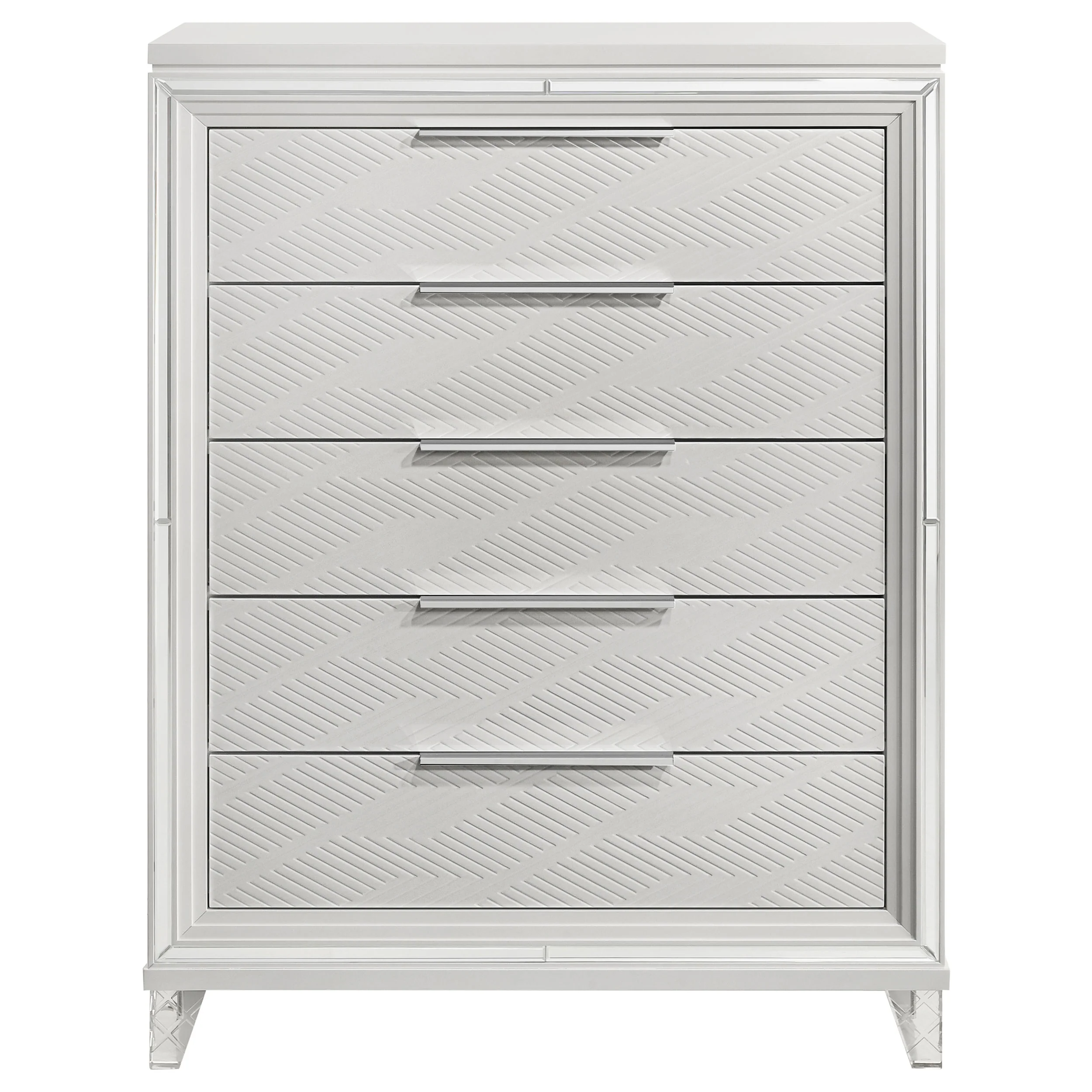 Marmore 5-Drawer Chest of Drawers, White - Image 3