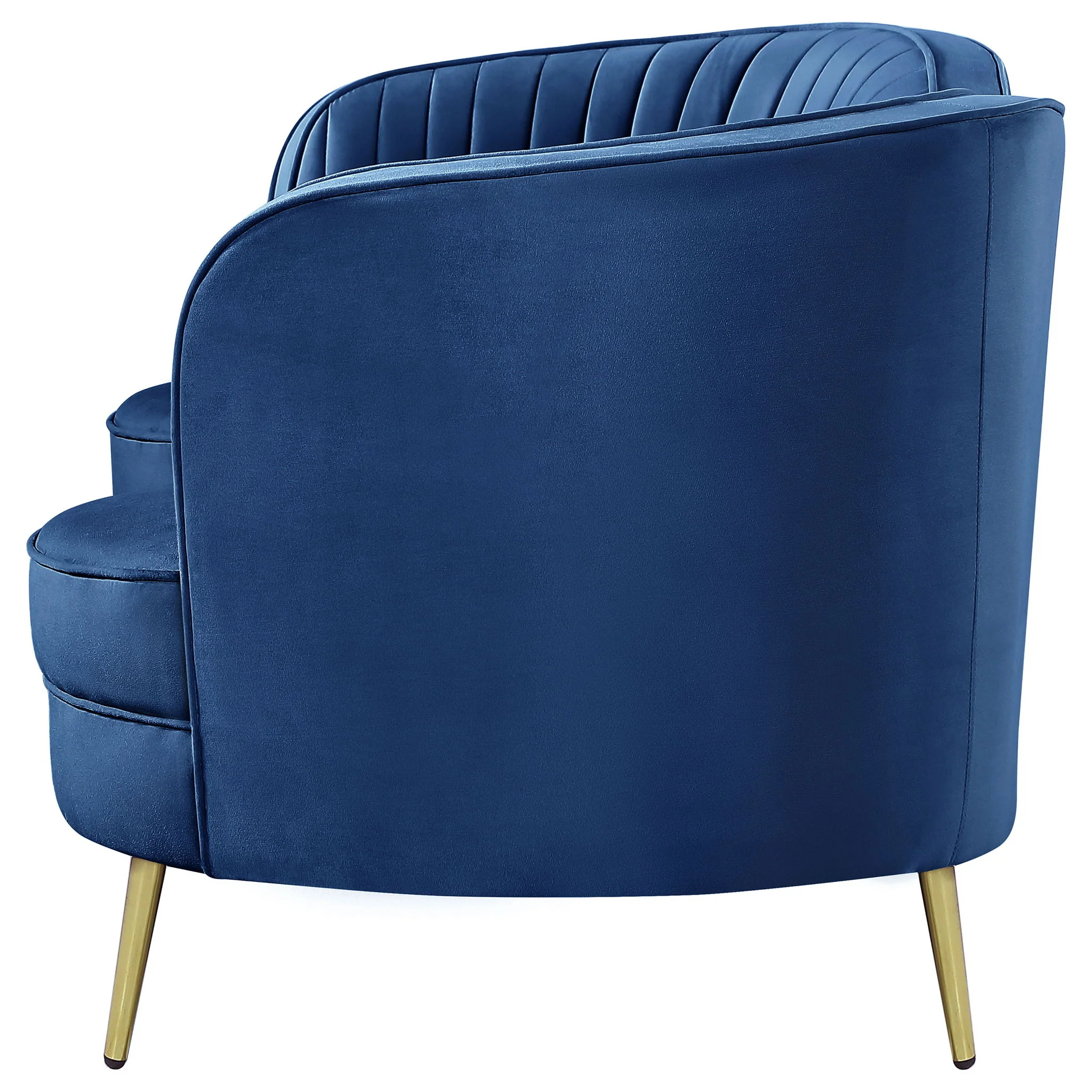 Marsden - Upholstered Vertical Channel Tufted Loveseat Seating With Tapered Legs - Blue - Image 5