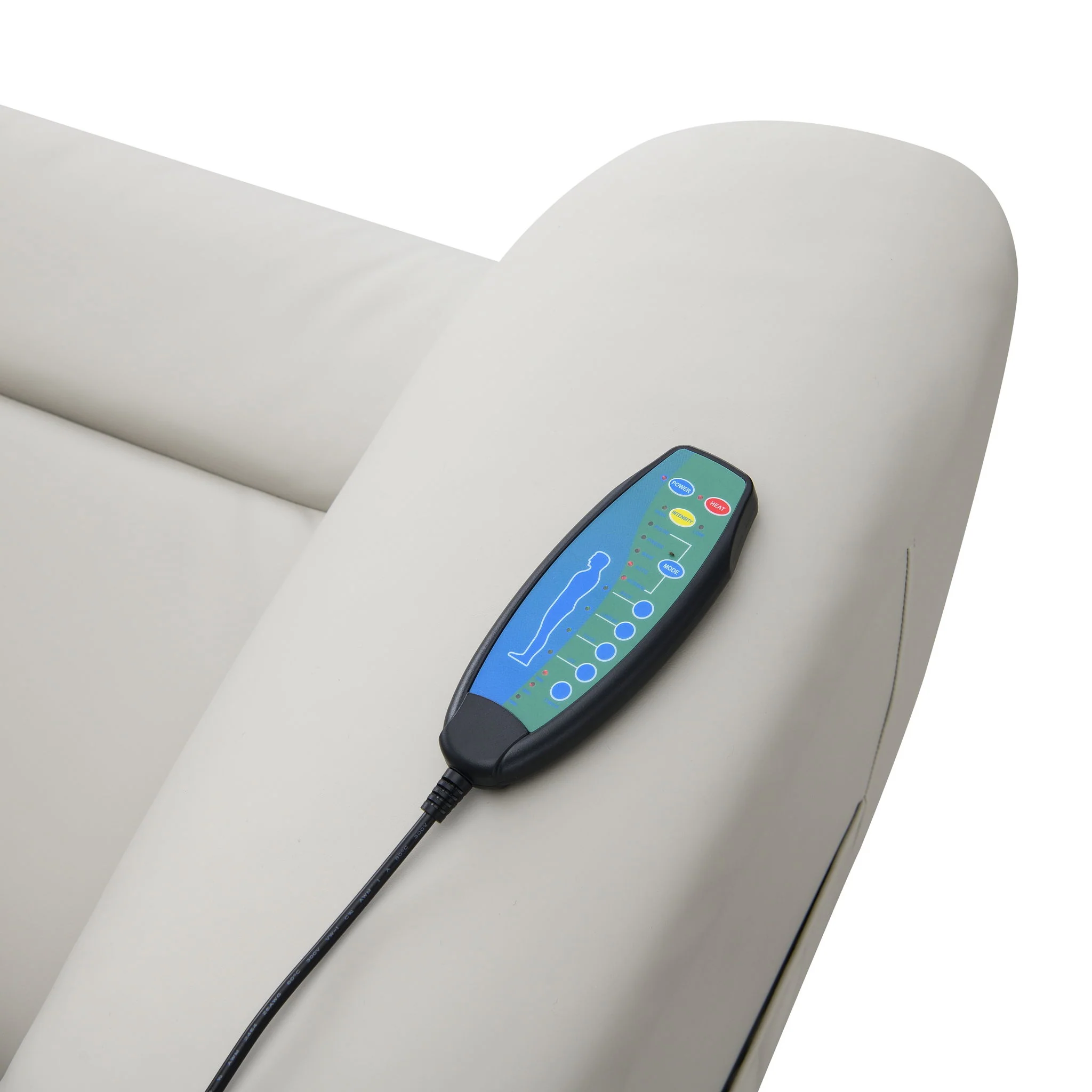 Marsha - Silicone Synthetic Leather Power Motion Recliner With Lift Heating Massage Chair - Light Gray - Image 3