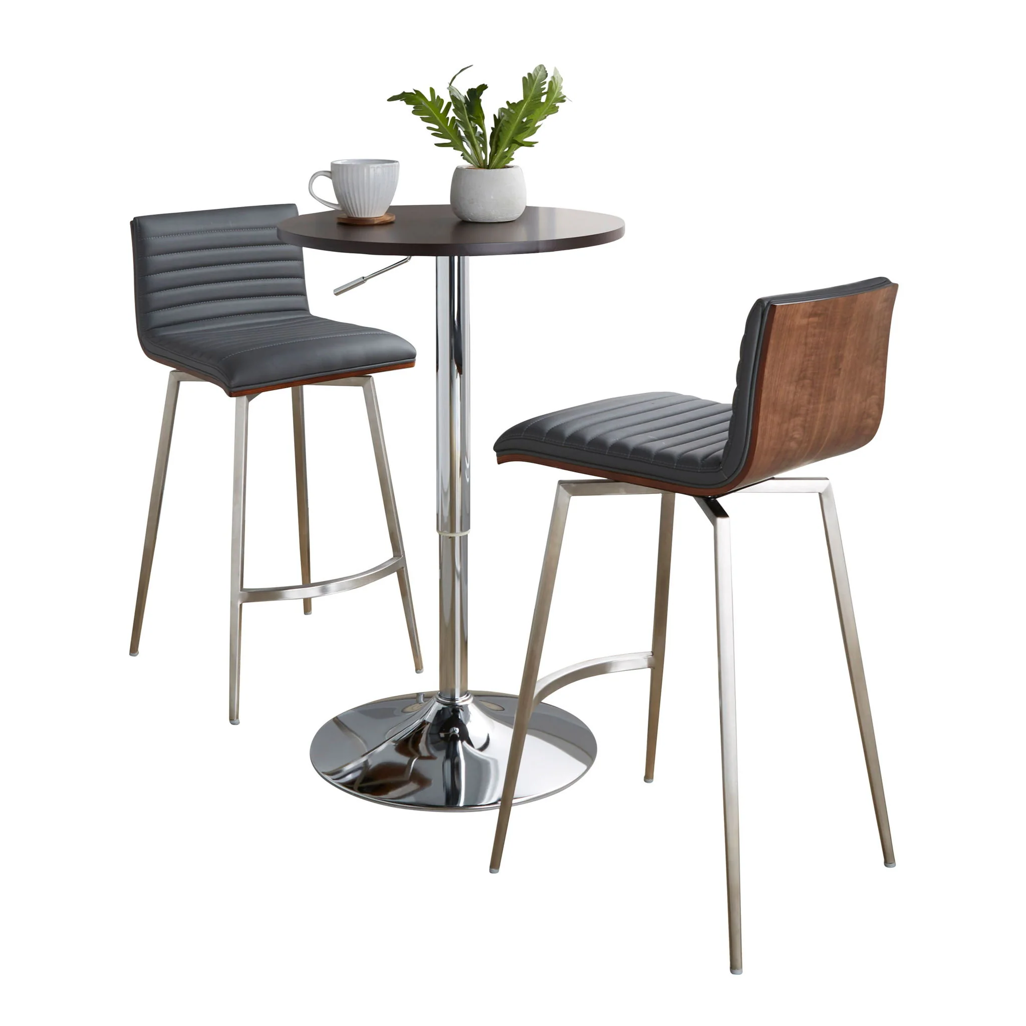 Mason - 3 Piece Swivel Mid Century Modern Counter Height Dining Set With Adjustable Table - Image 7