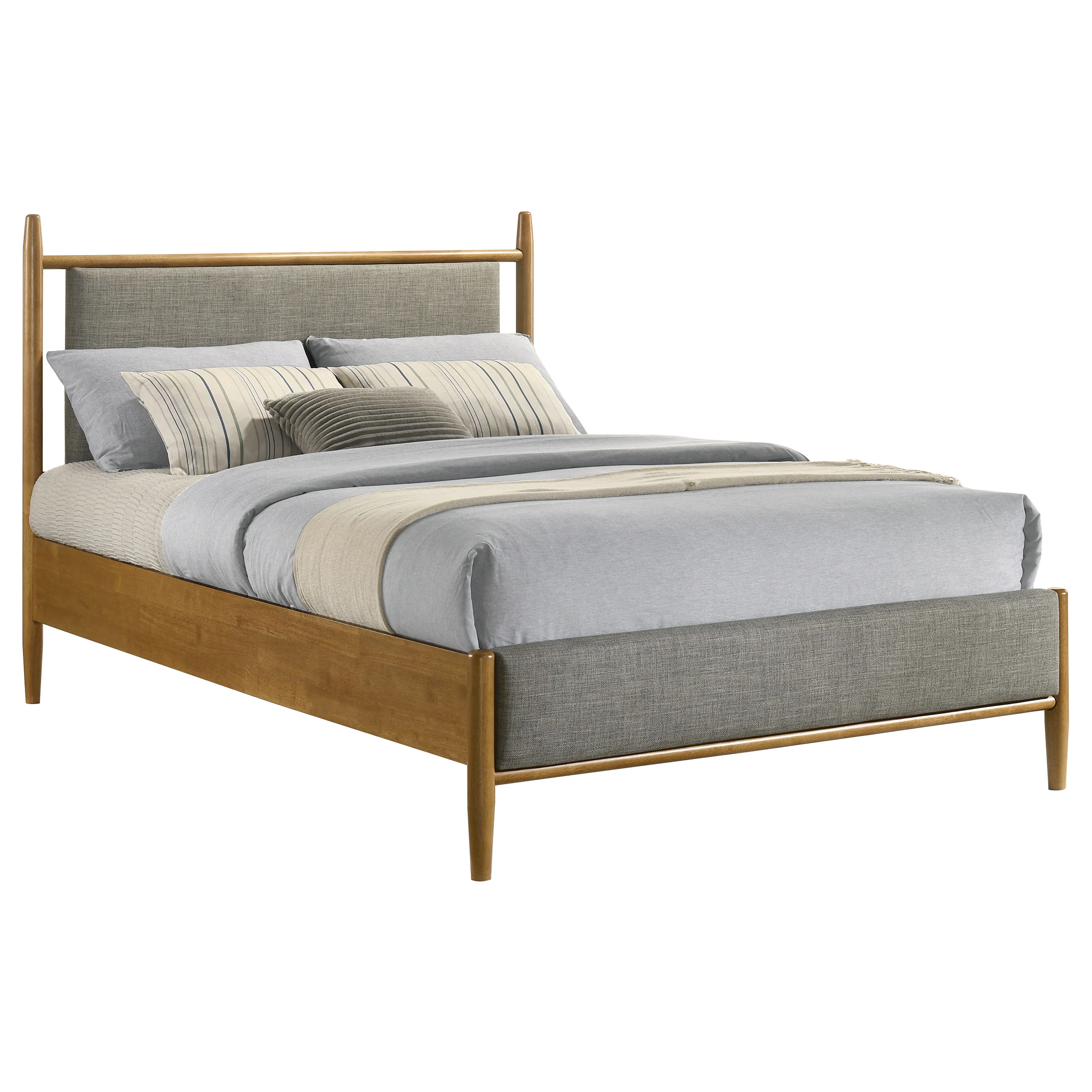 Mason 46-Inch Full Platform Bed - Grey and Light Brown - Image 5