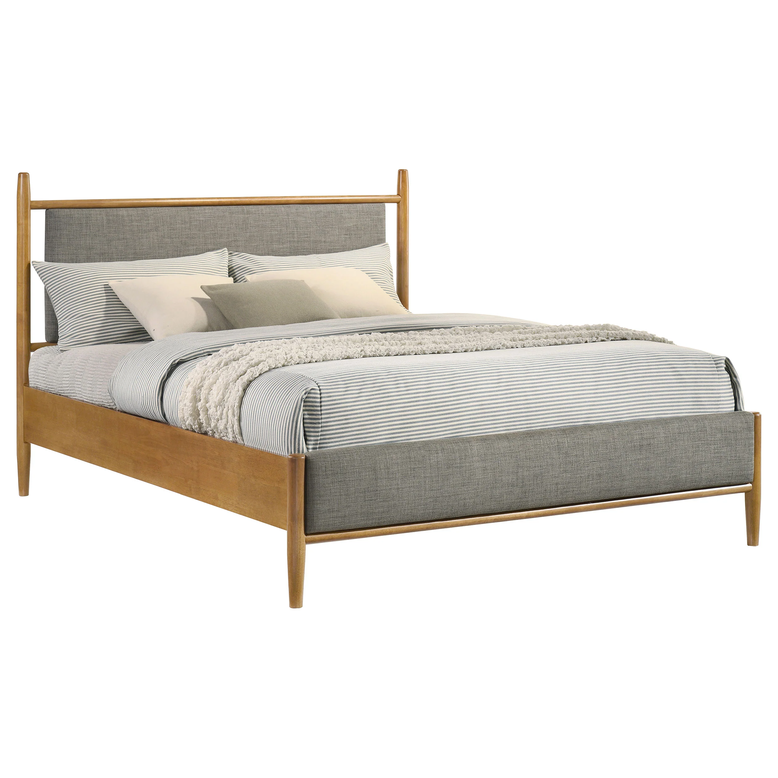 Mason 46-inch Queen Platform Bed Grey and Light Brown - Image 4